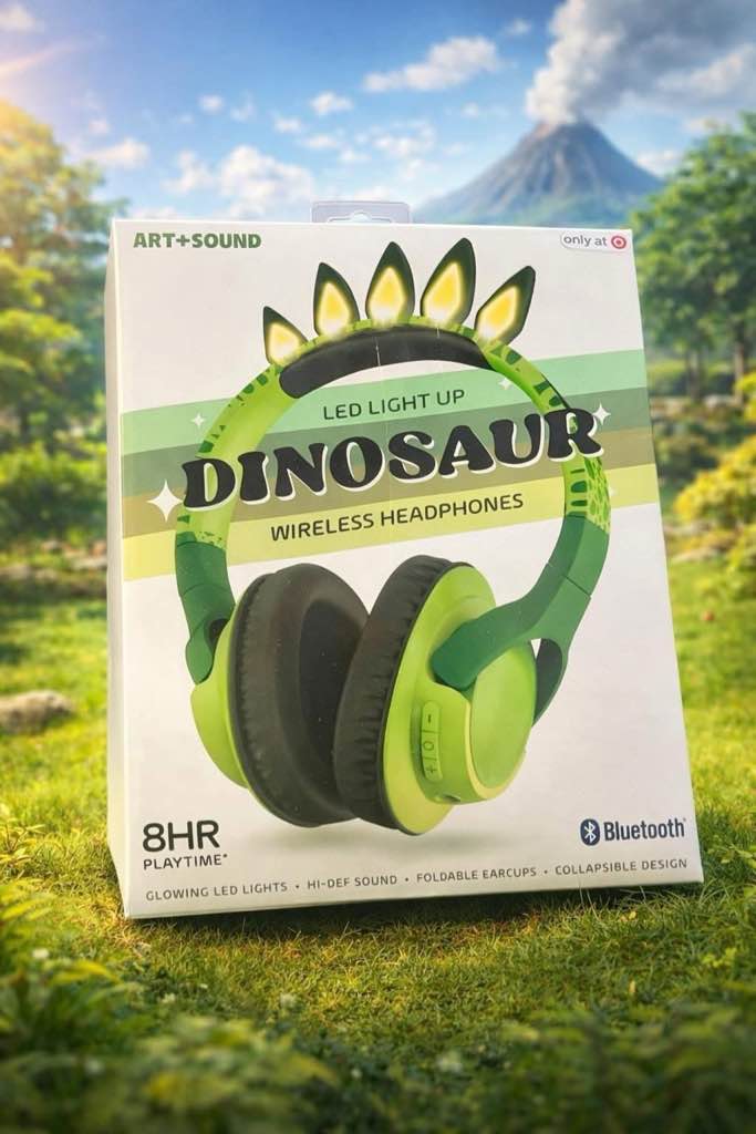 Dinosaur Led  light up wireless headphones