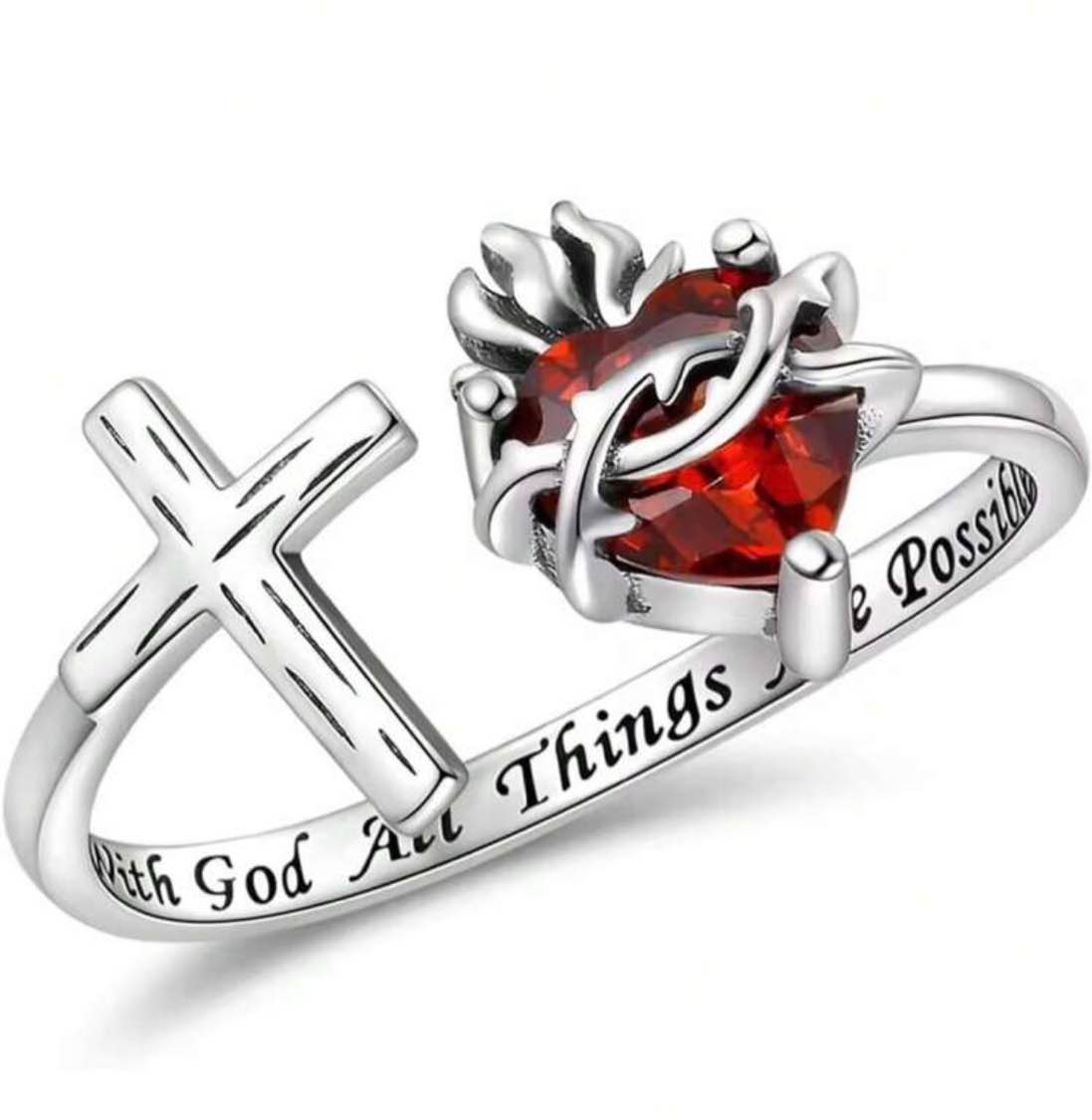 1pc Vintage Heart Cross Sacred Heart Religious Pendant, Protective Gift Suitable For Women Everyday Wear, Halloween Gift