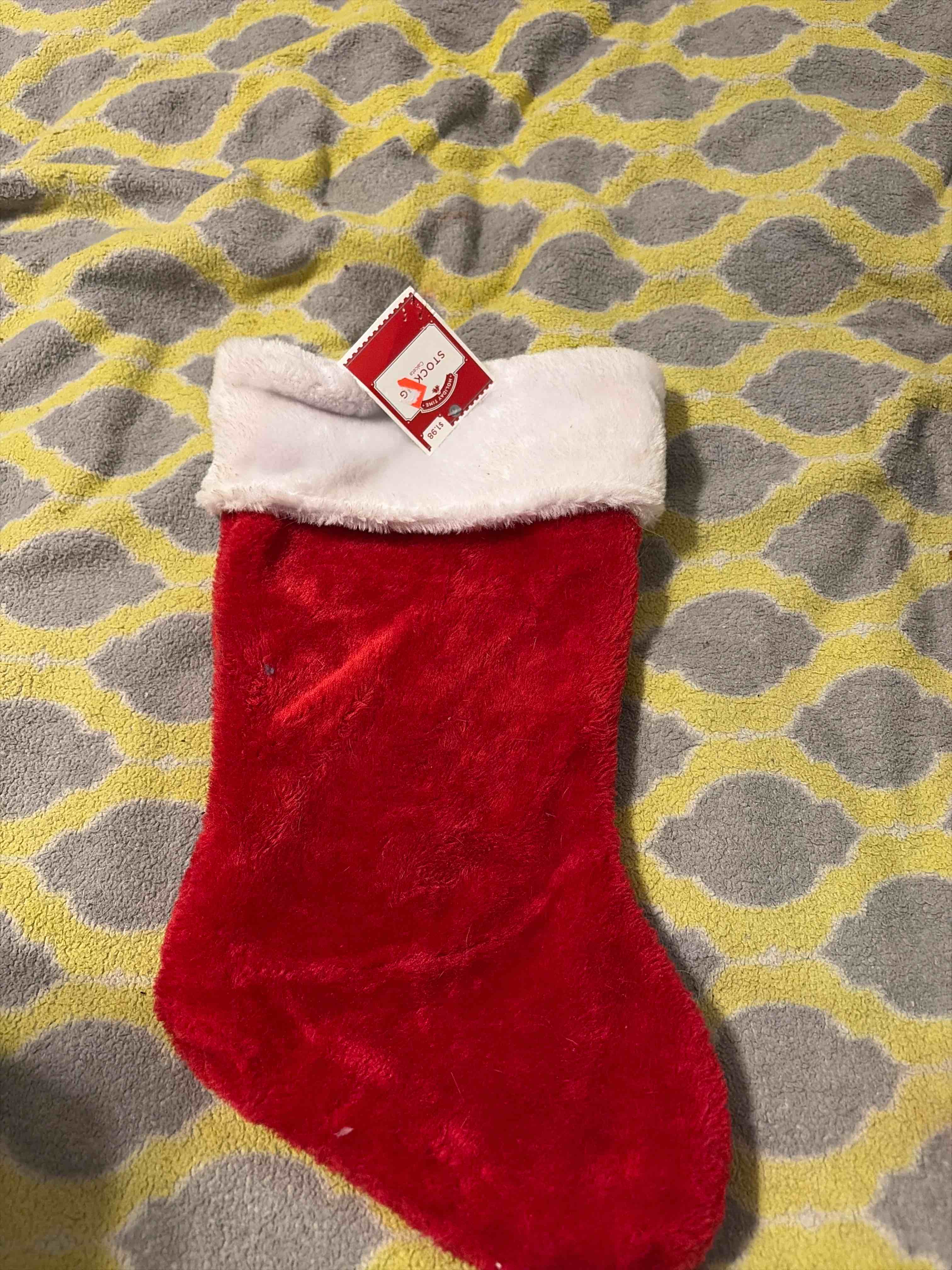 fluffy Christmas stocking