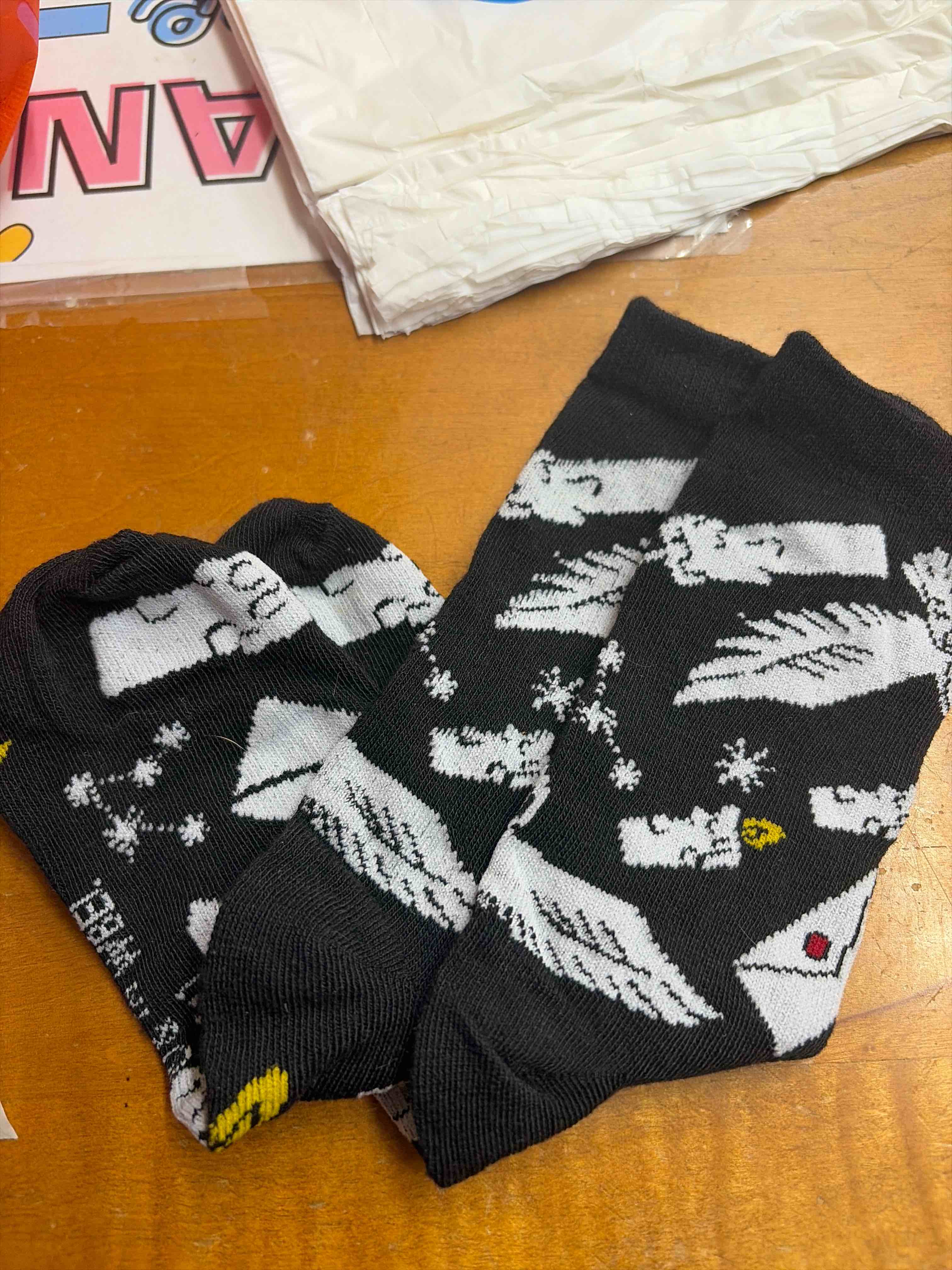 Condition photo showing New/Like New for Harry Potter socks adult sized 