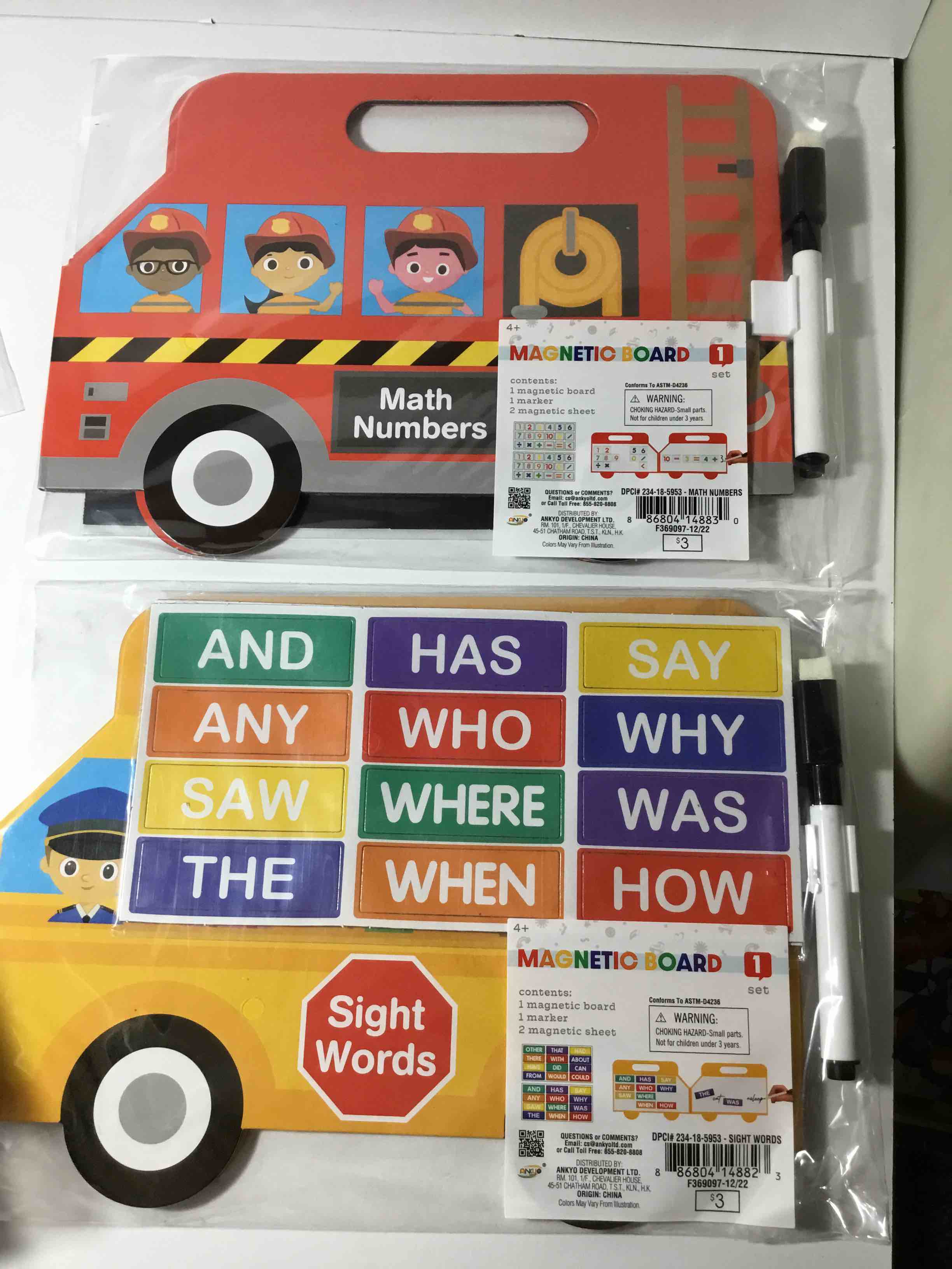 Magnetic Board Sight Words and Math Numbers. Teacher Back to School Educational