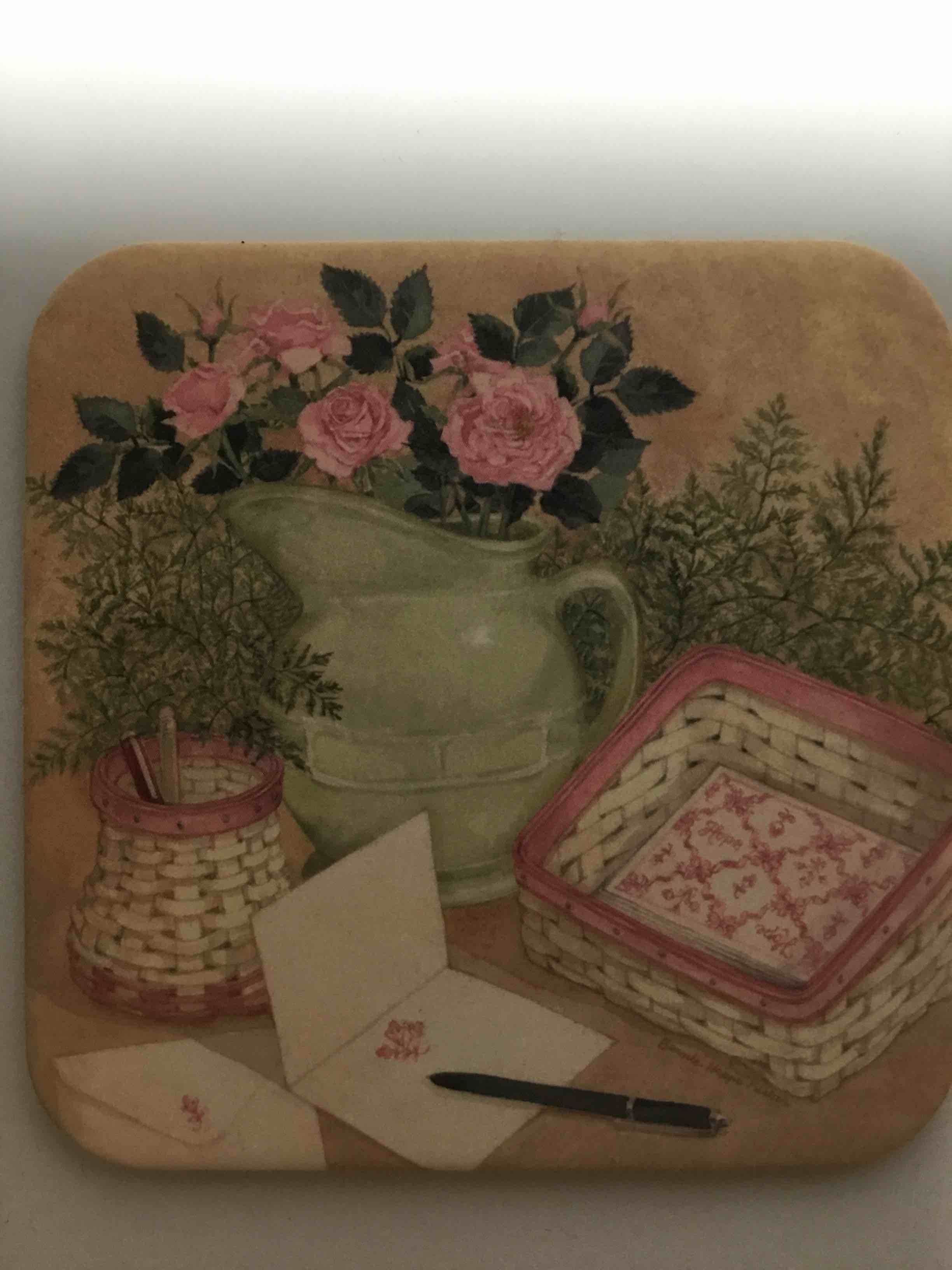 Longaberger drink coaster 4inch cork backing 