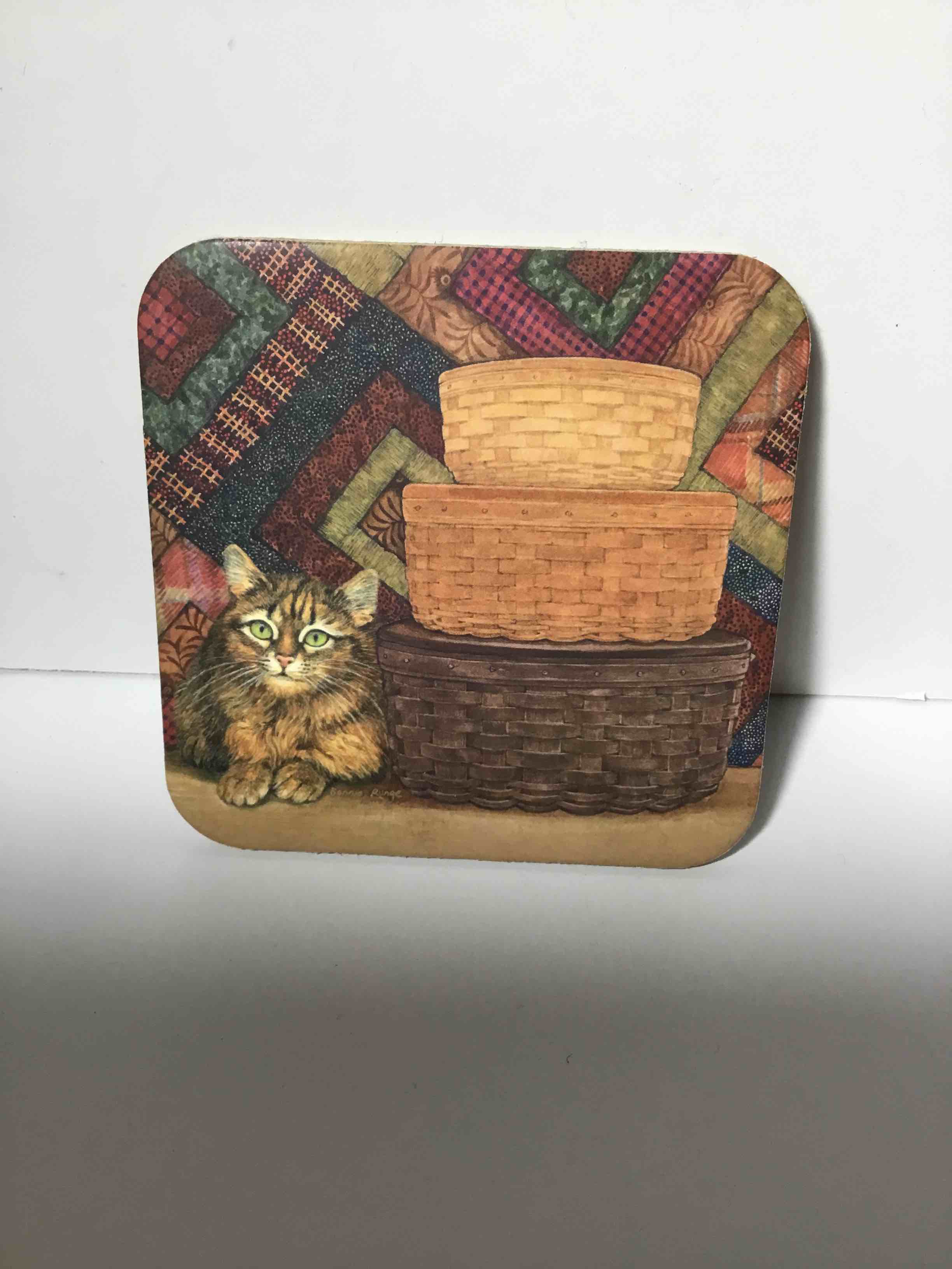 Longaberger drink coaster 4inch cork backing 