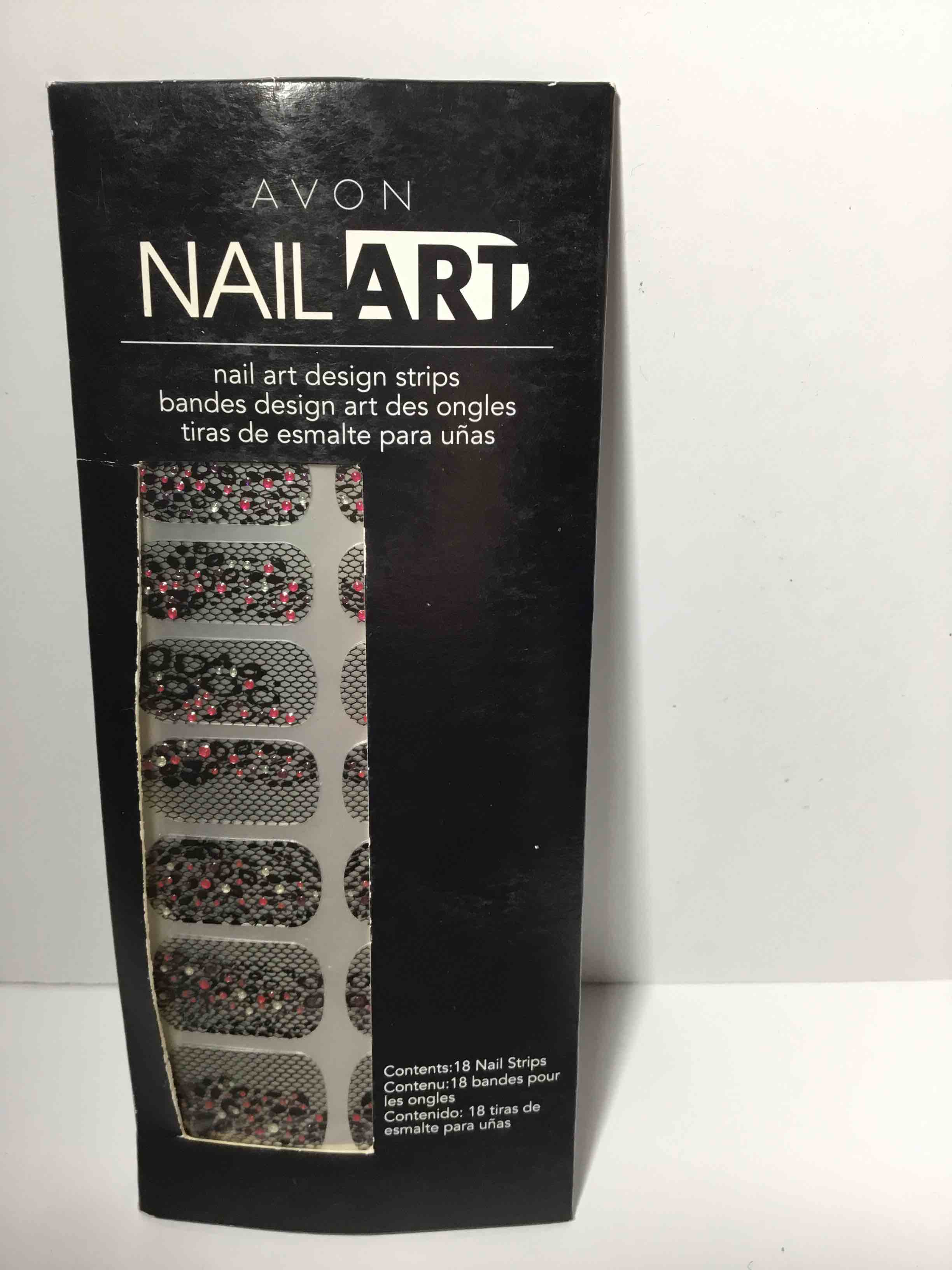 Avon Nail Art Design Strips In "racy Lacy" In Package Free Shipping