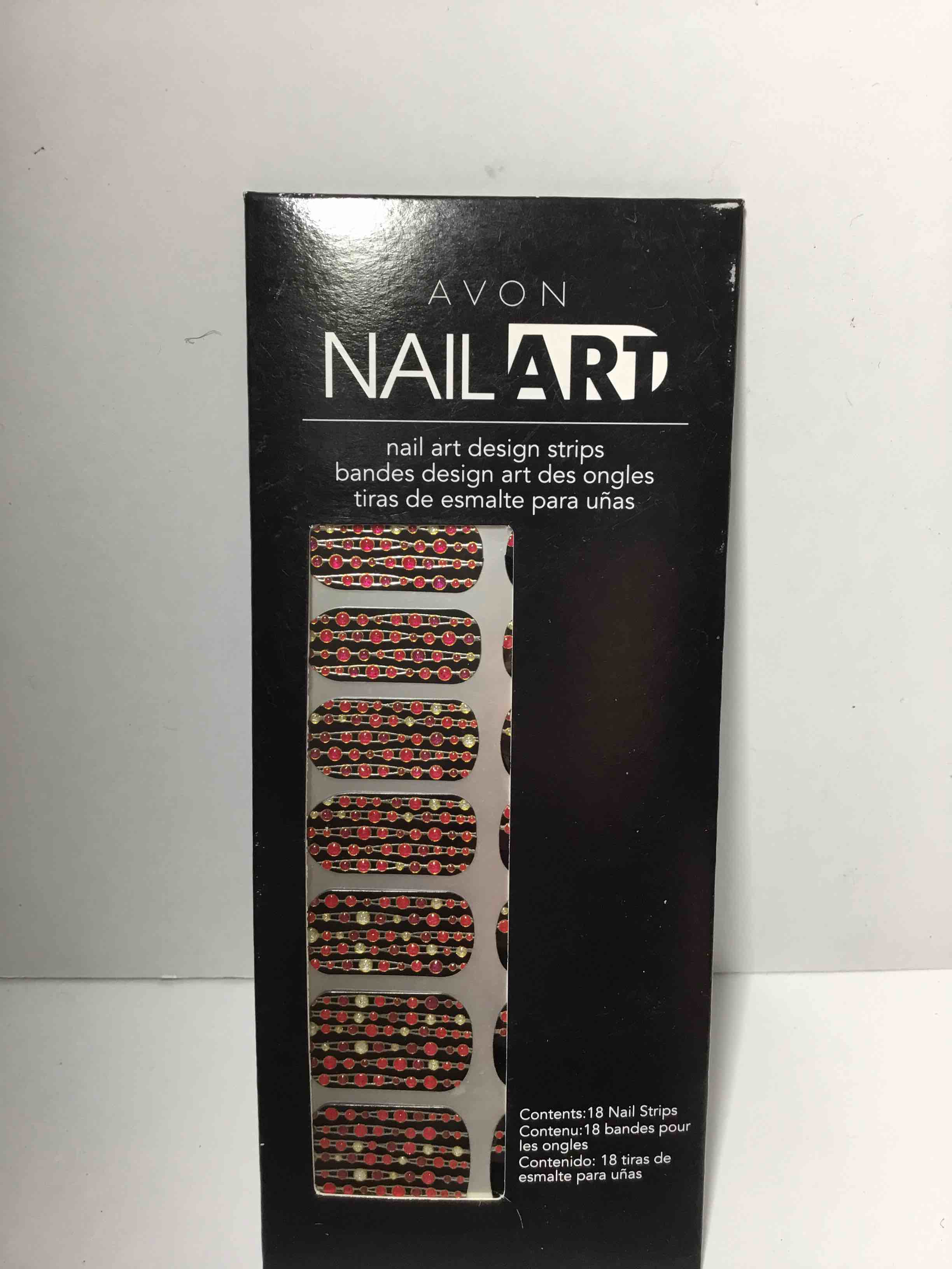 Avon Nail Art Design Strips Crystalized Black Fingernail Art Strips