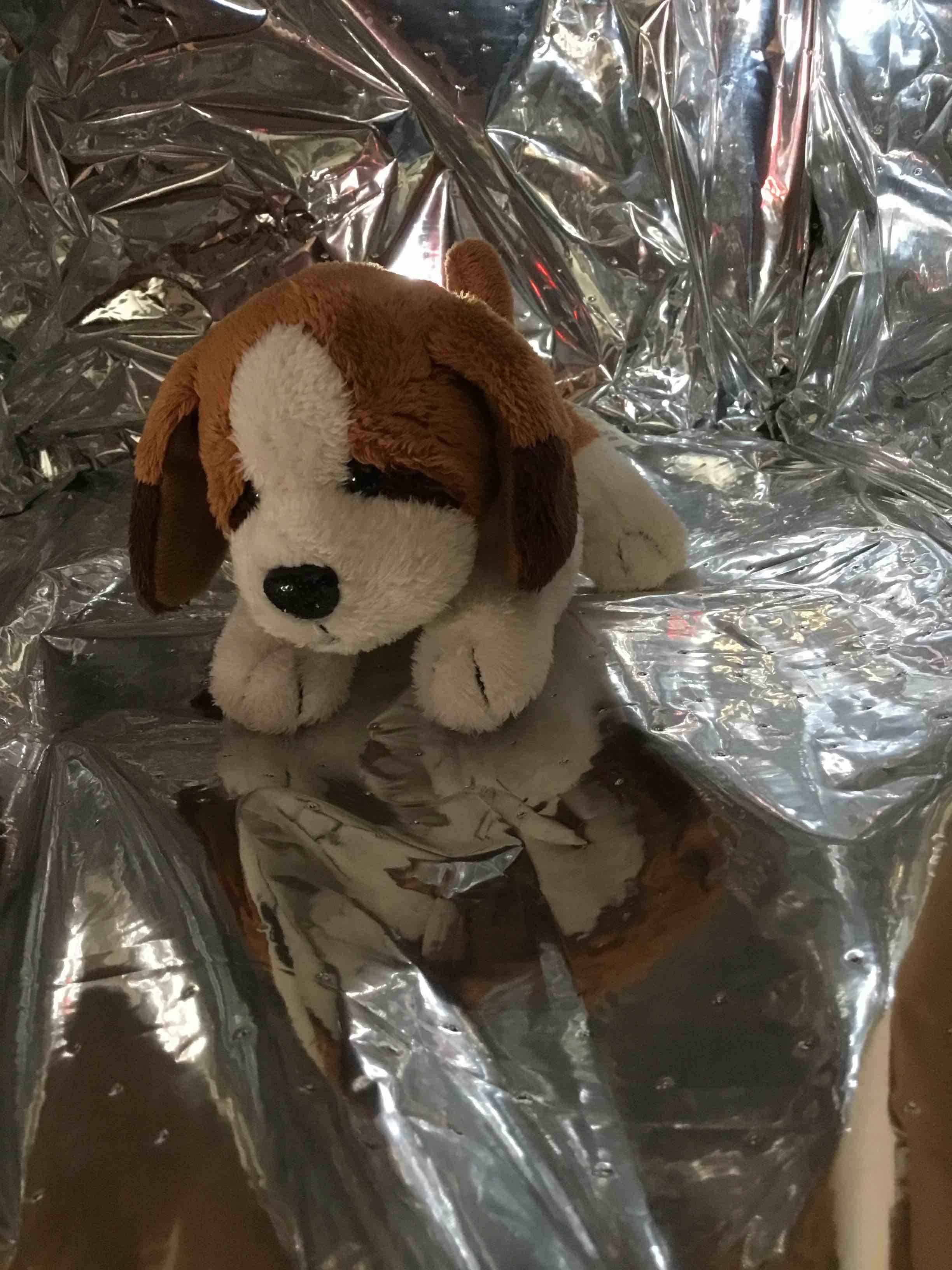 Vintage Puppy Dog Plush Beagle White Brown Black Stuffed