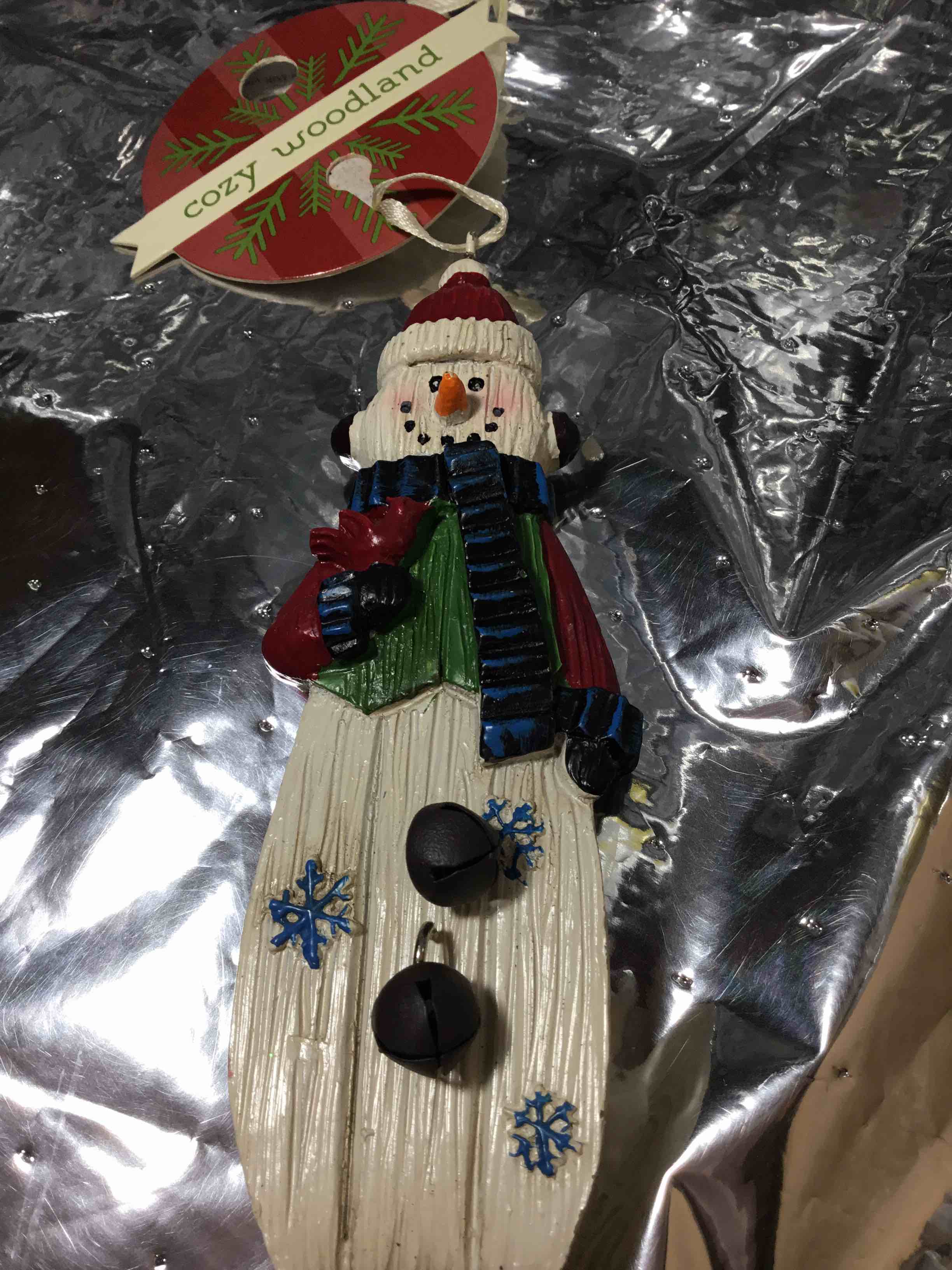 Santa Christmas Ornaments Resin Vintage Look Cozy Woodland