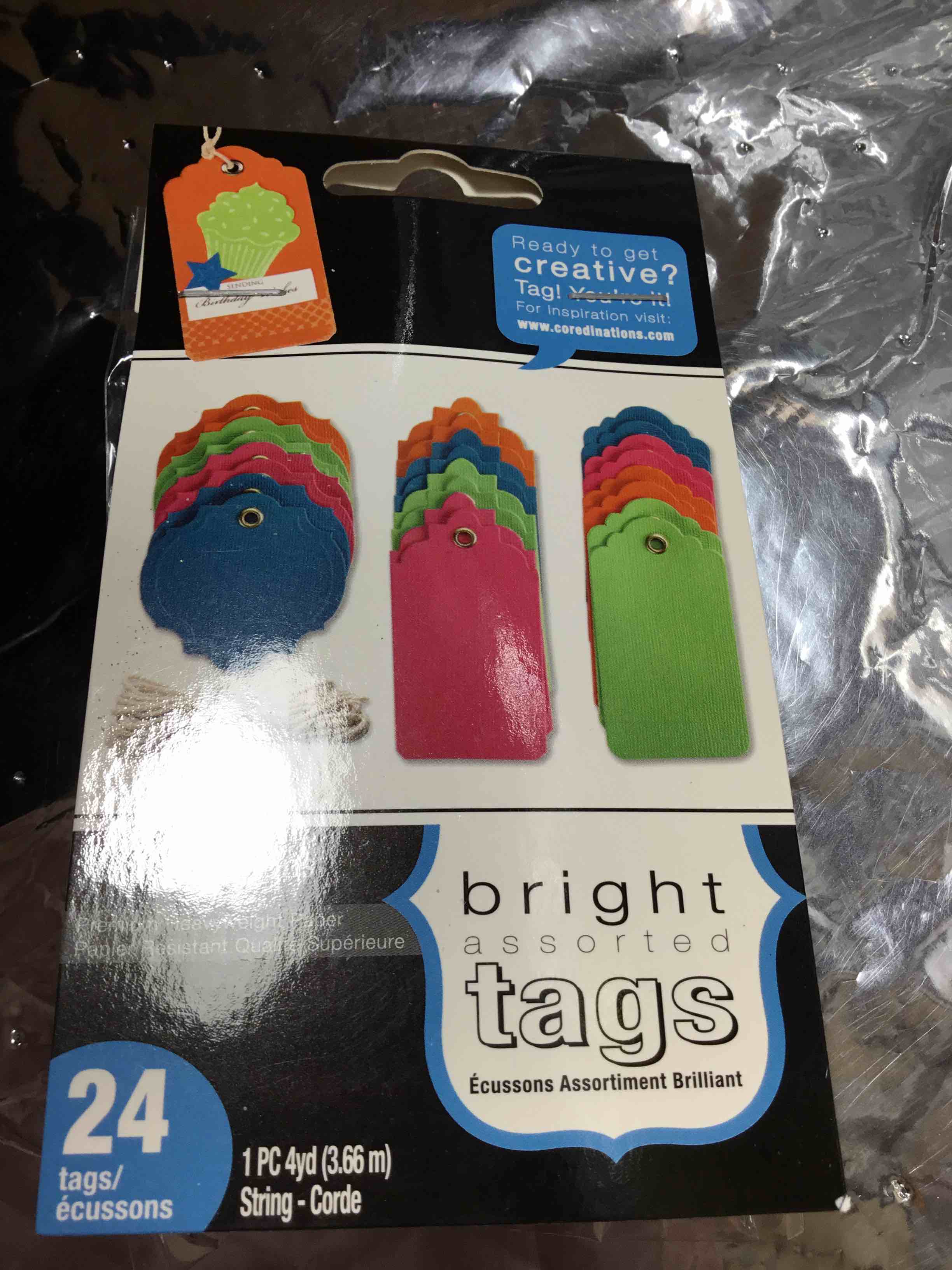 Darice Bright Tags with String, 48 Piece