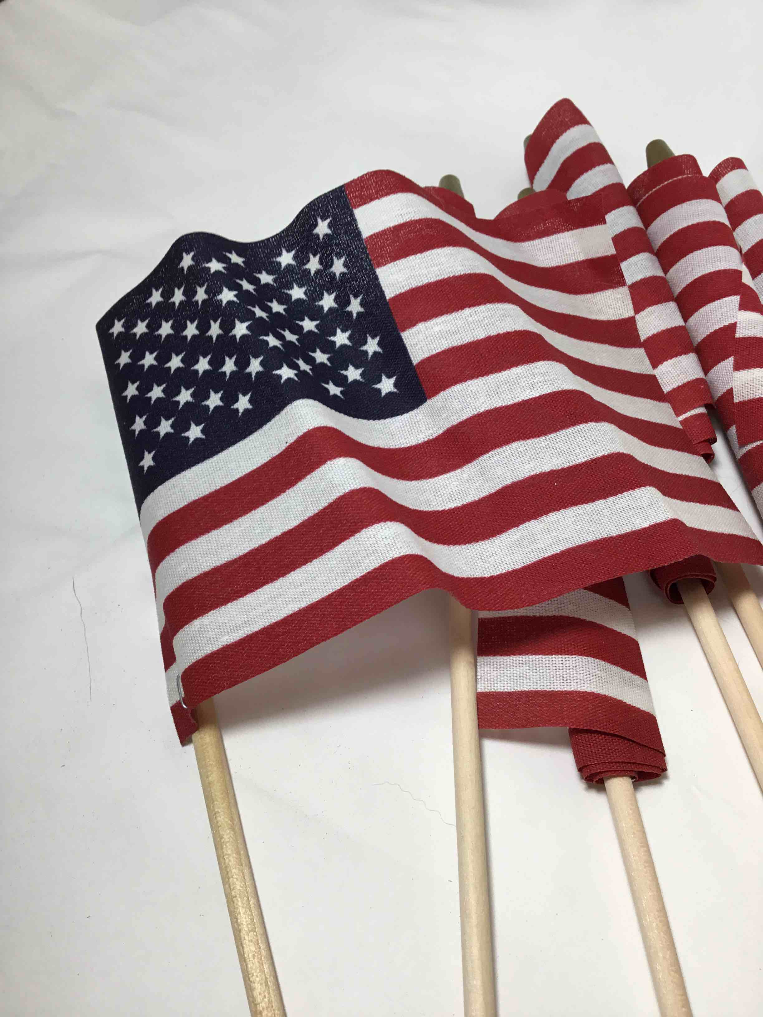 American flag on a wooden stick