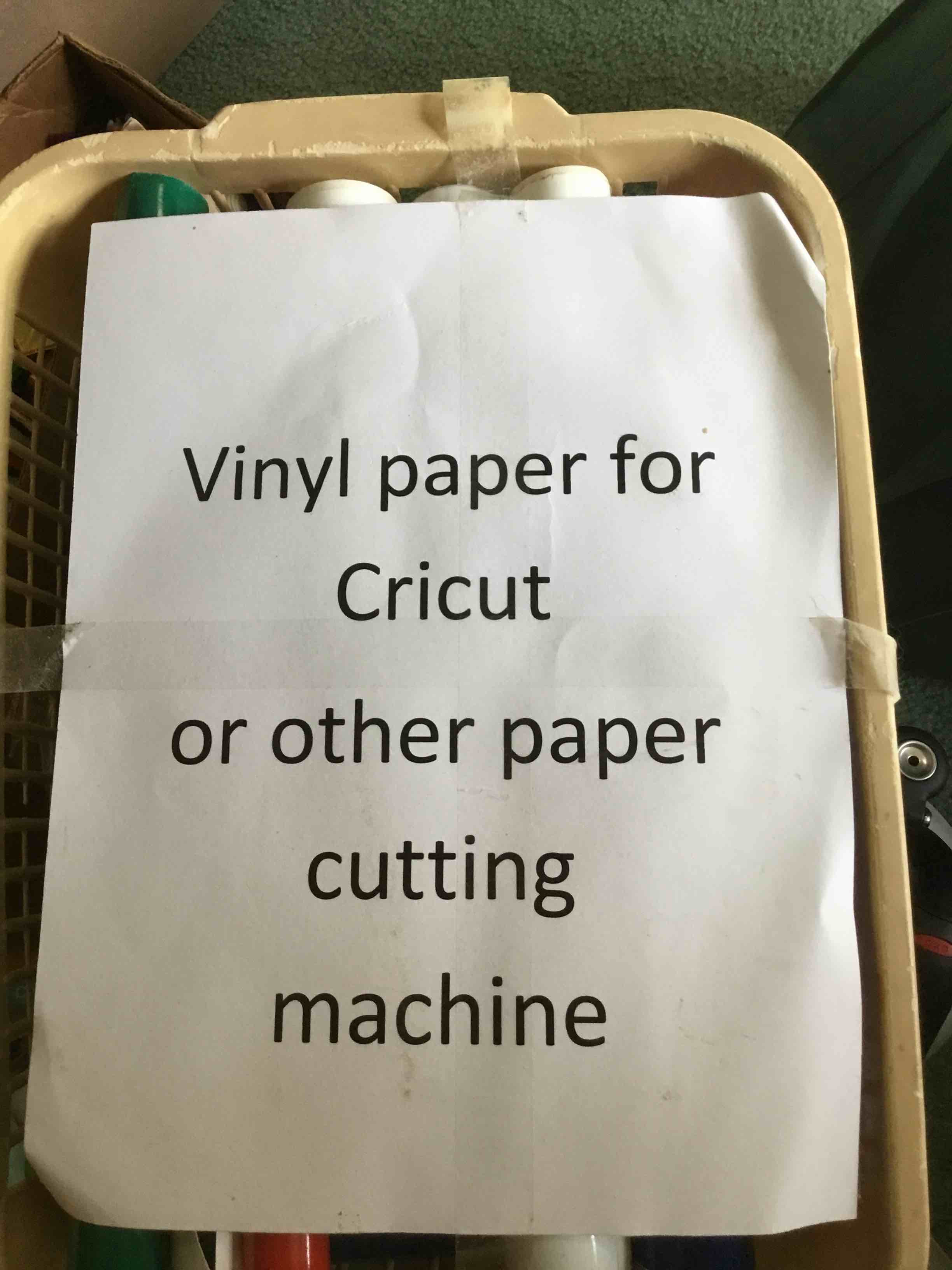 Vinyl paper for “Cricut”and other paper cutting machines