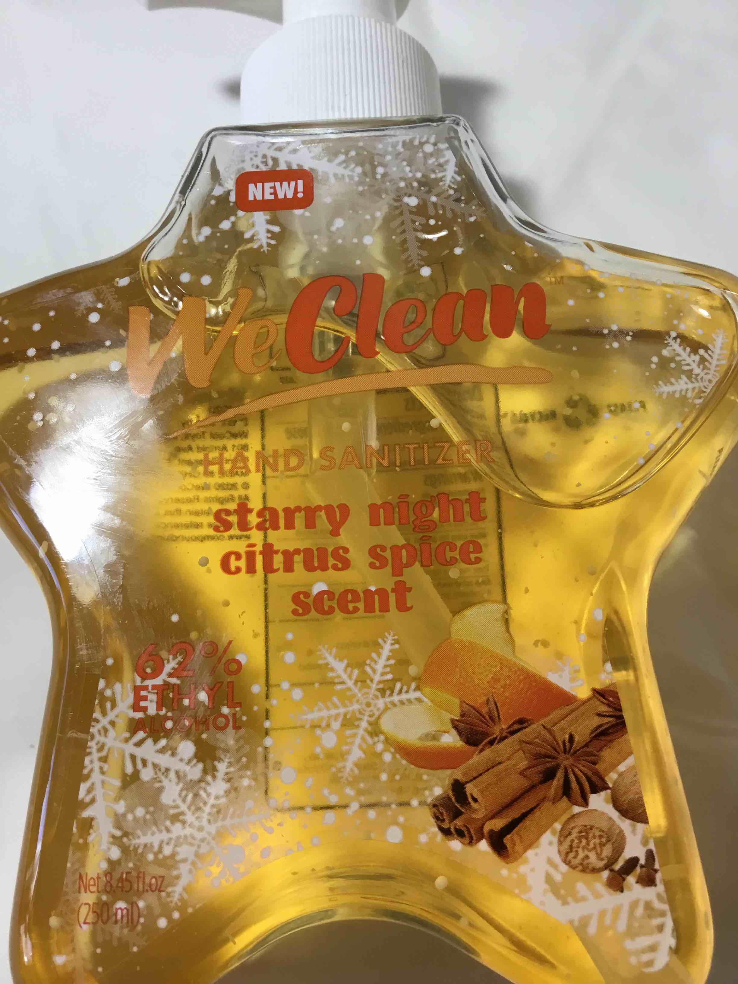 WeClean Hand Sanitizer, starry night citrus spice scent 