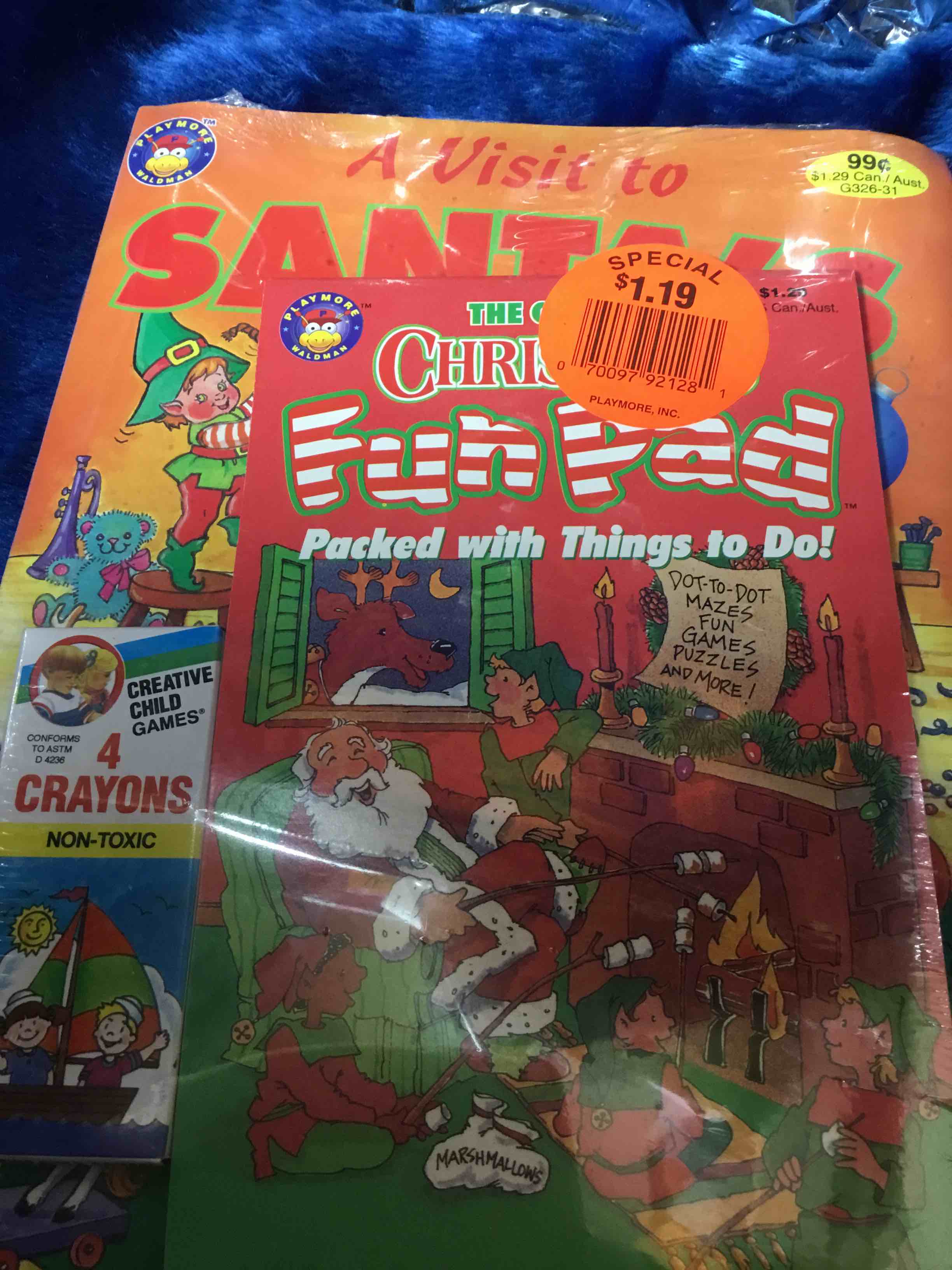 Three piece Santa kids fun coloring pack 