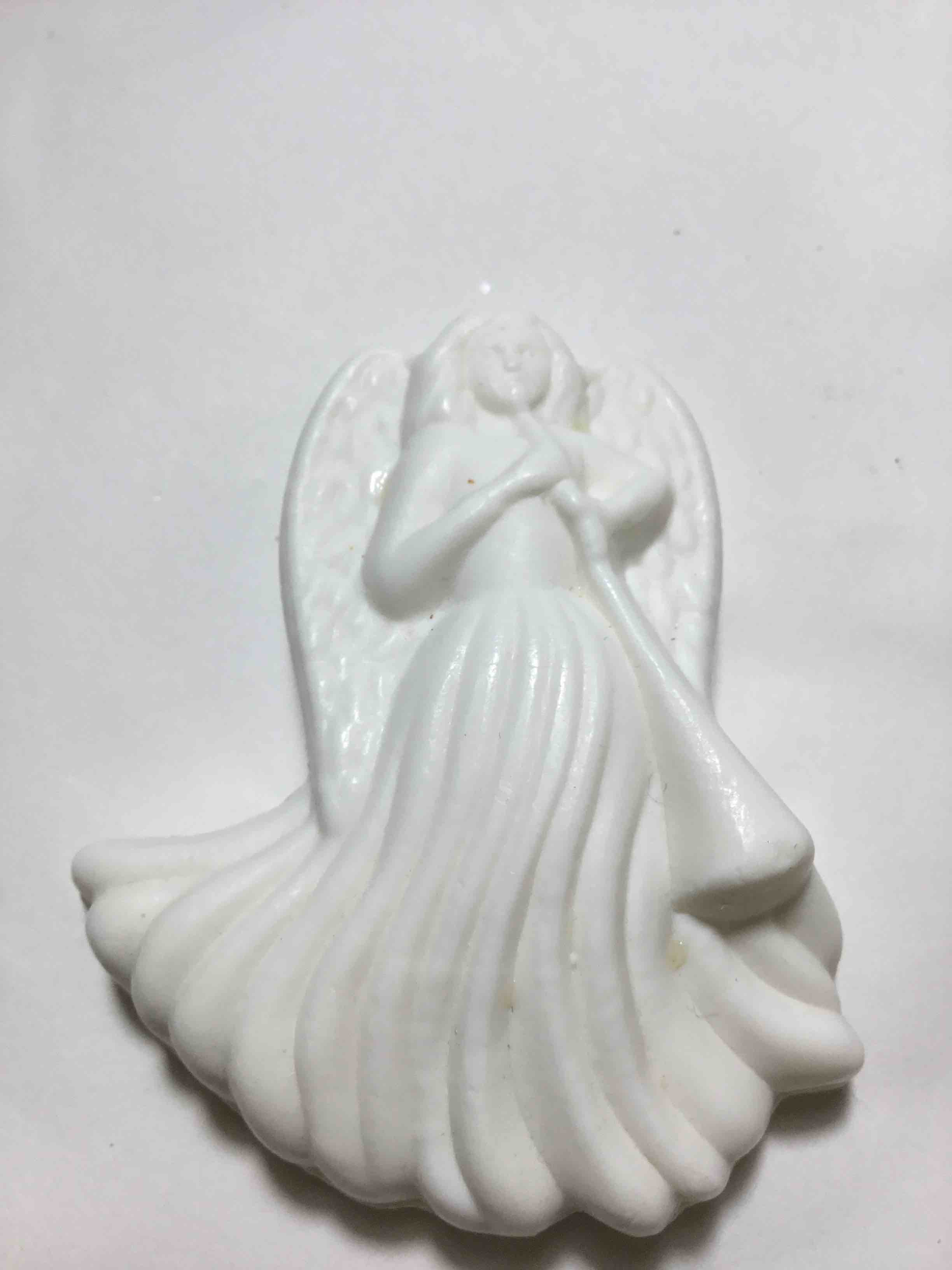 White soap, angel shaped