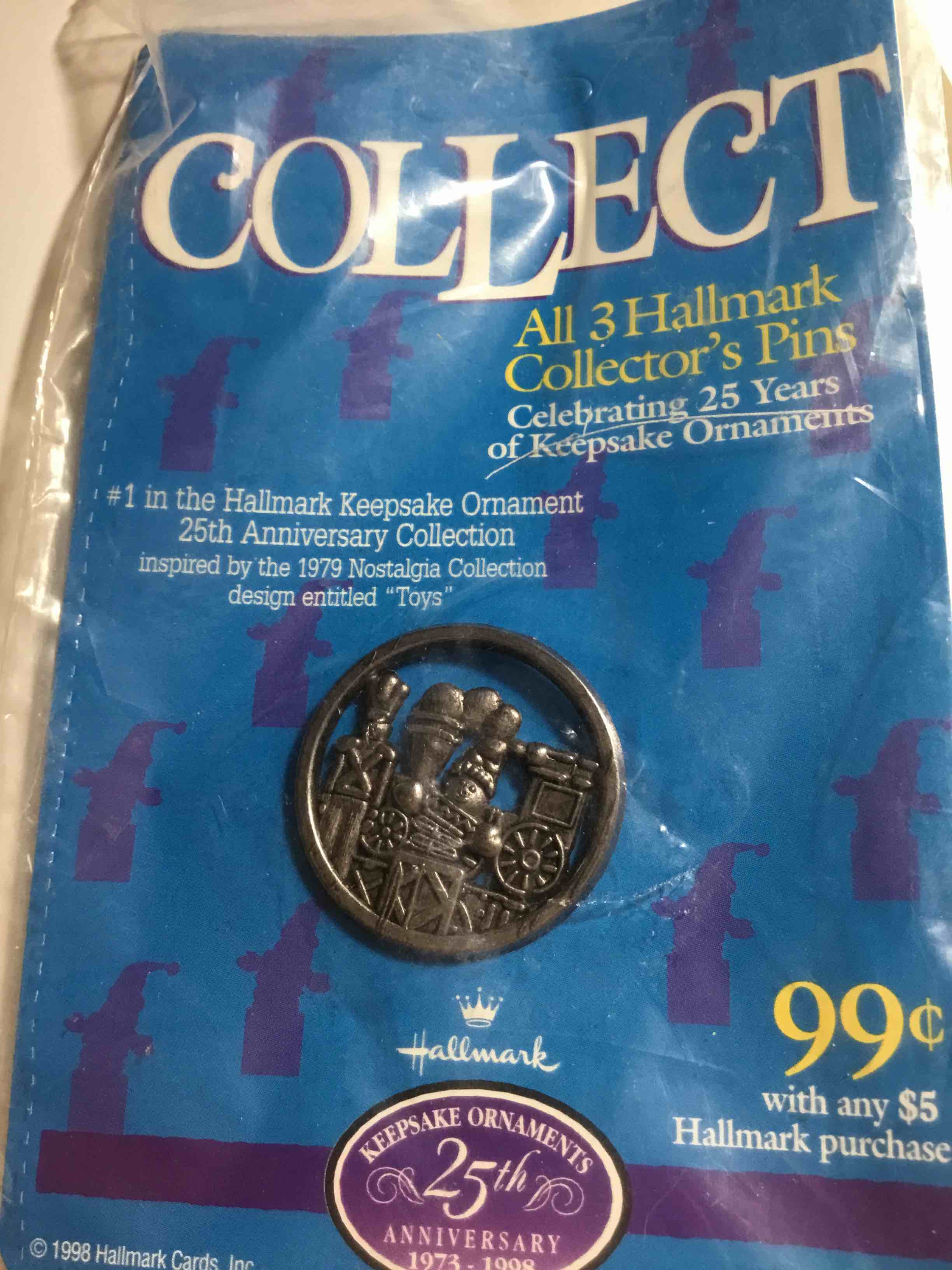 Vintage 1998 Hallmark Pins 1 & 3 Locomotive 25th Anniversary Collection Sealed