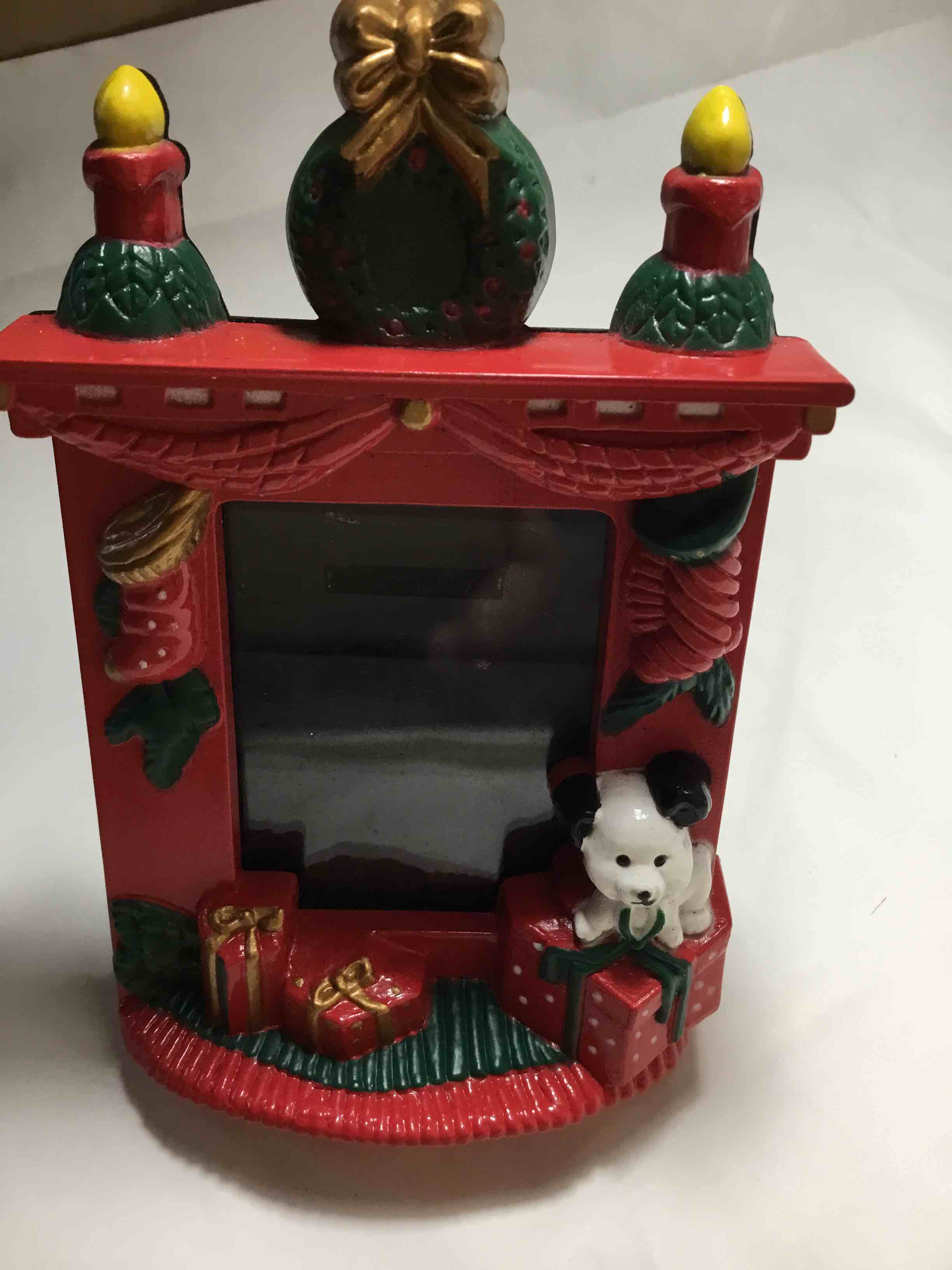 Christmas fireplace mantle picture frame.  