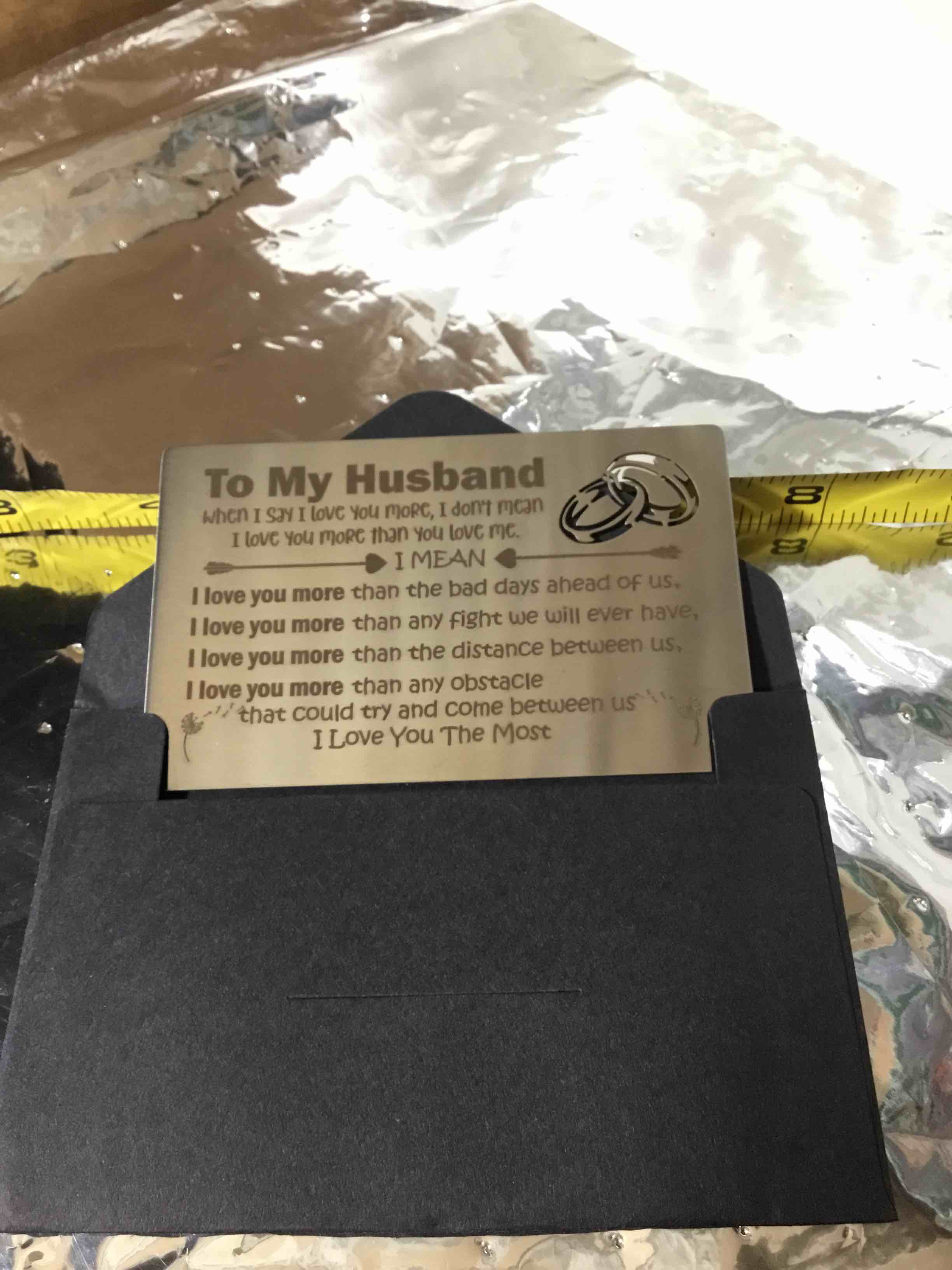 I love you cards gift for Husband,engraved wallet insert card for husband, sentimental gifts for husband