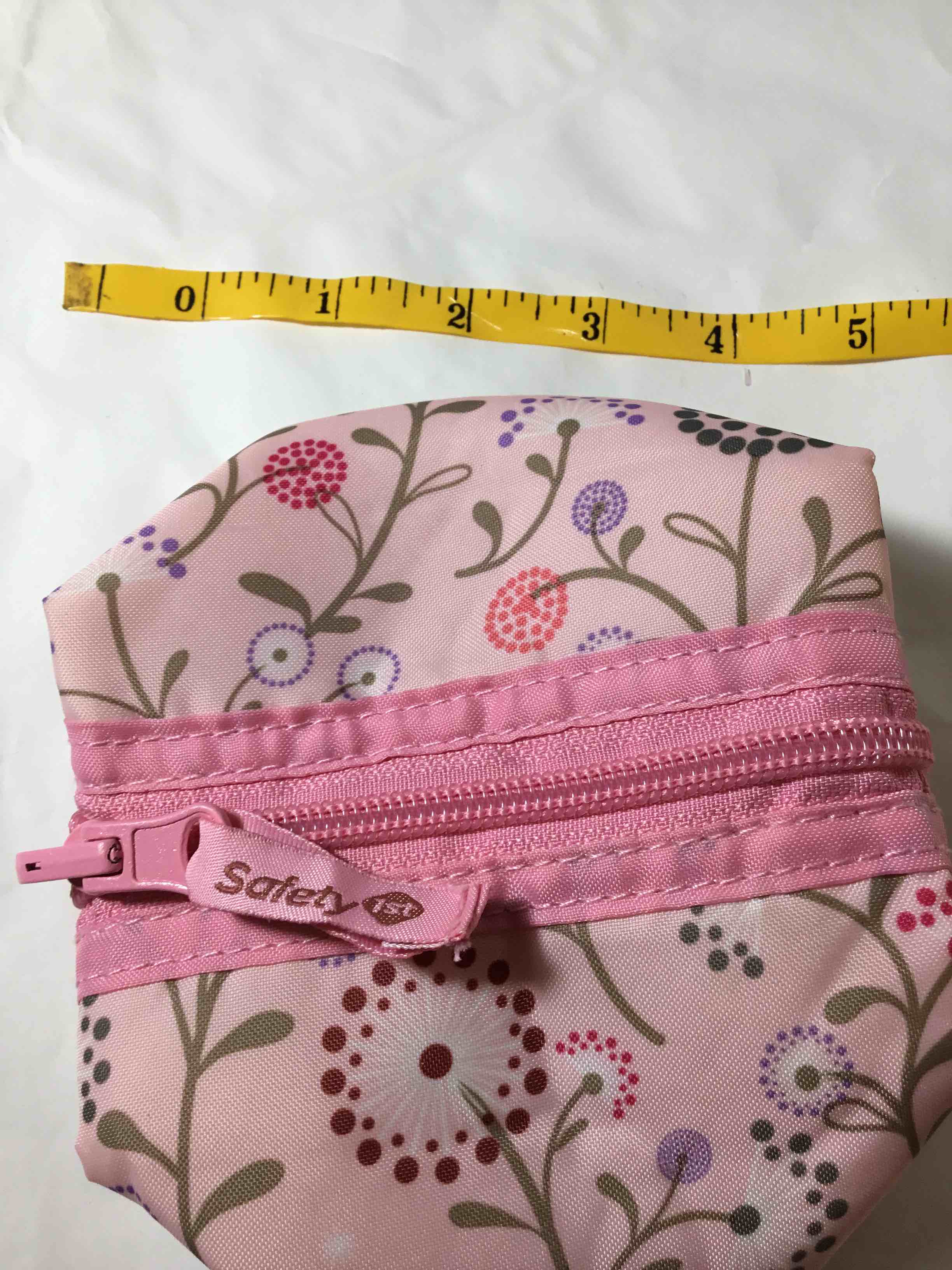 Pink floral quilted cotton cosmetic bag