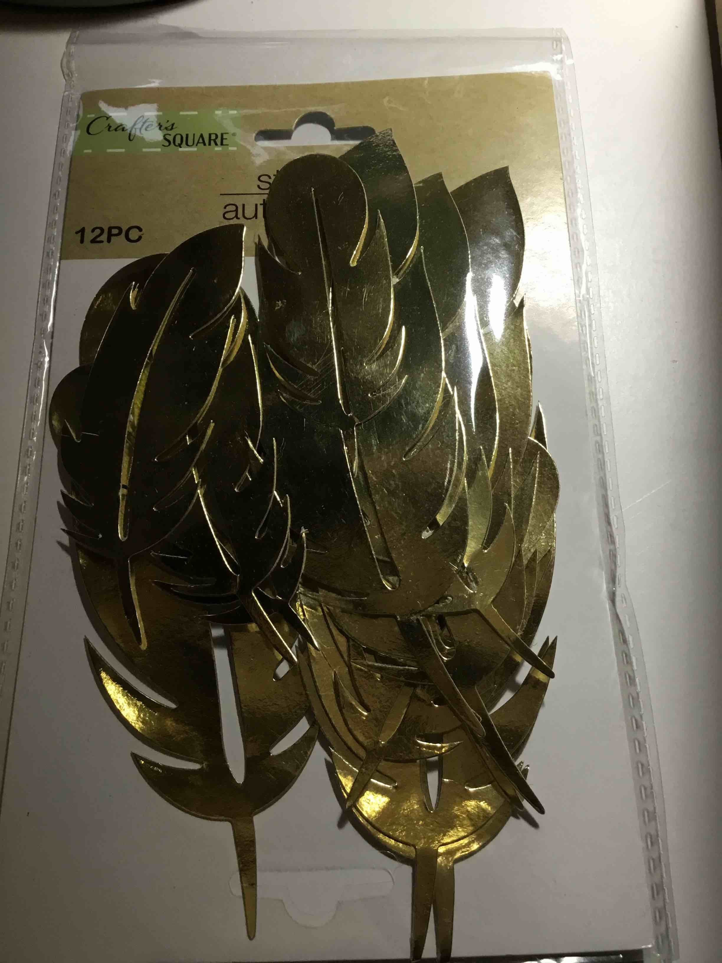 Crafter's Square 12PC foil feather stickers