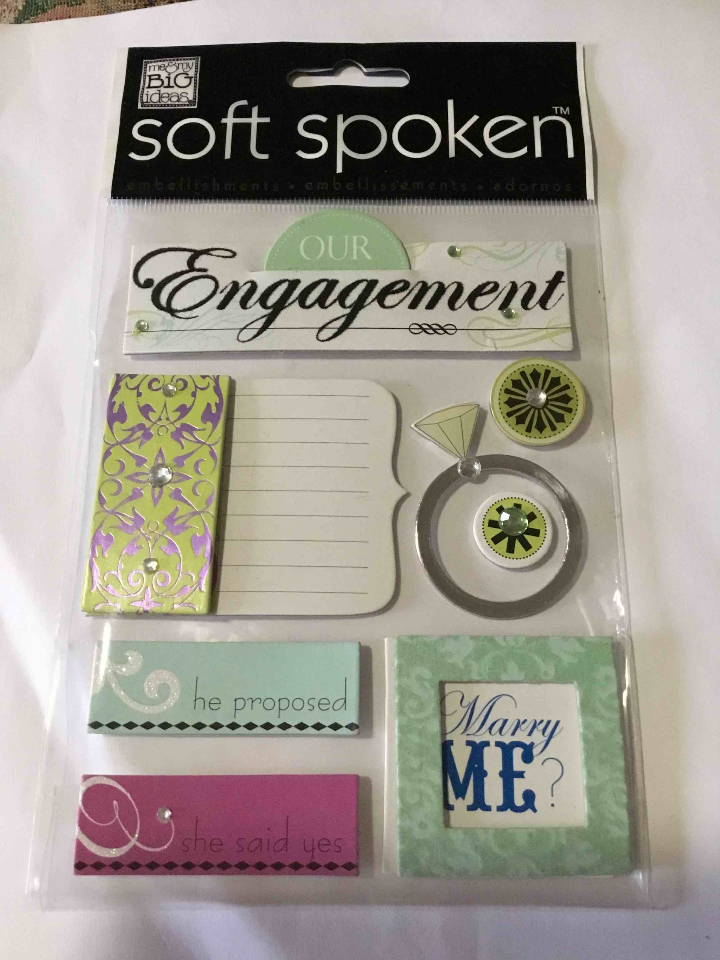 Soft Spoken Themed Embellishments, Our Engagement