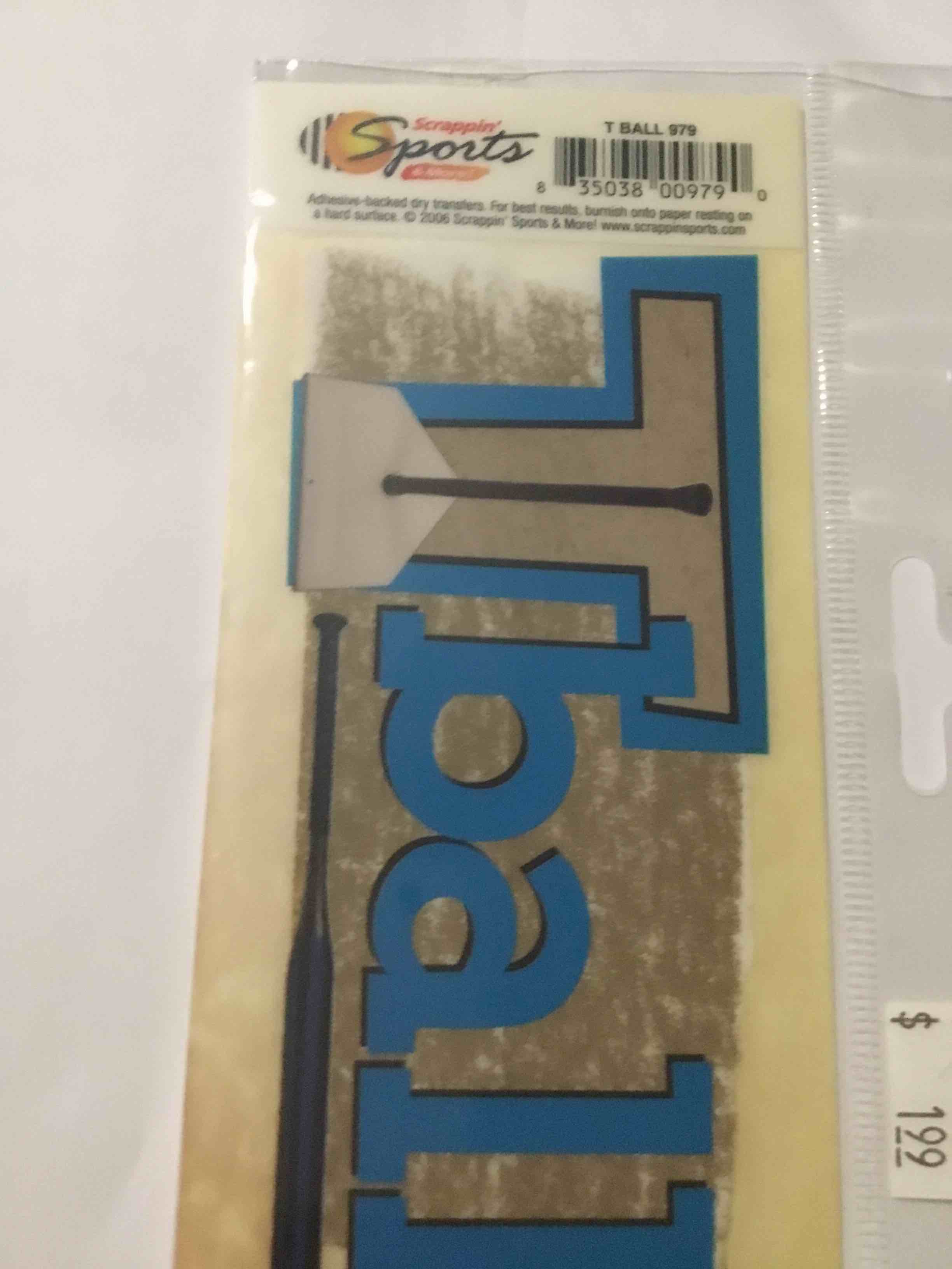 Scrappin' Sports & More T-Ball dry transfers
