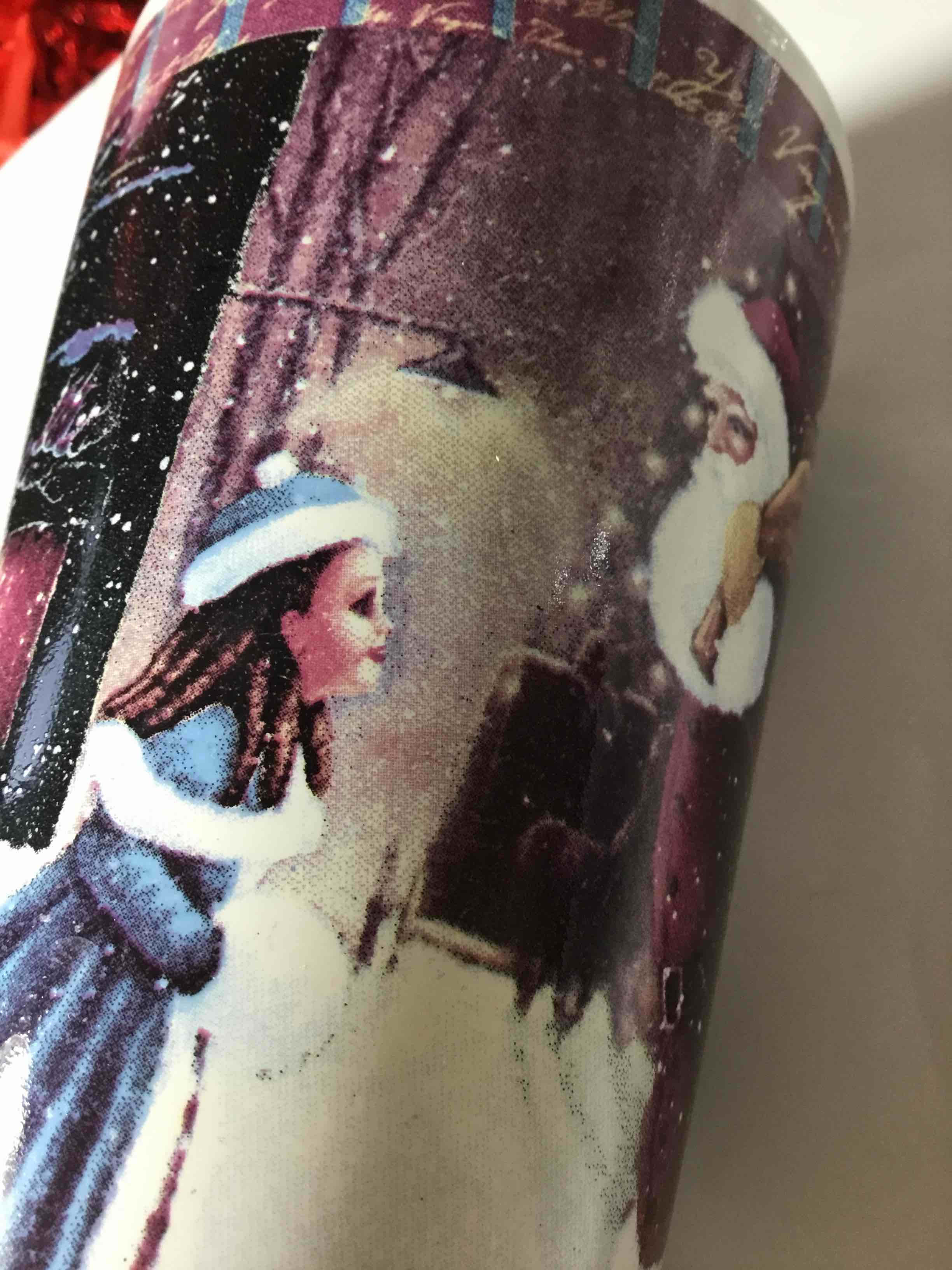 Ceramic mug with winter scene