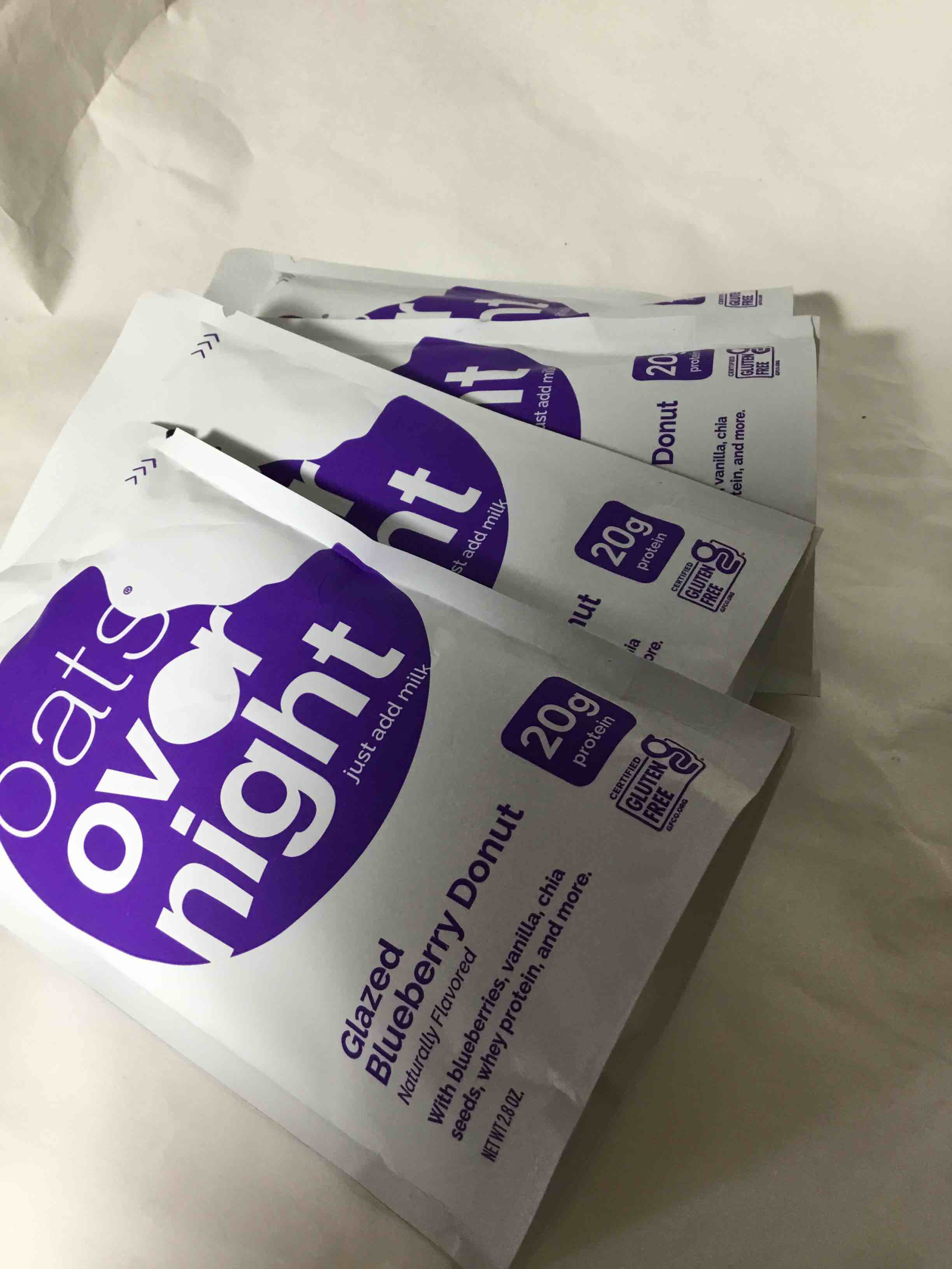 LOT of 4 Oats Overnight Glazed Strawberry Donut Breakfast 20G PROTEIN x3 Low Sugar