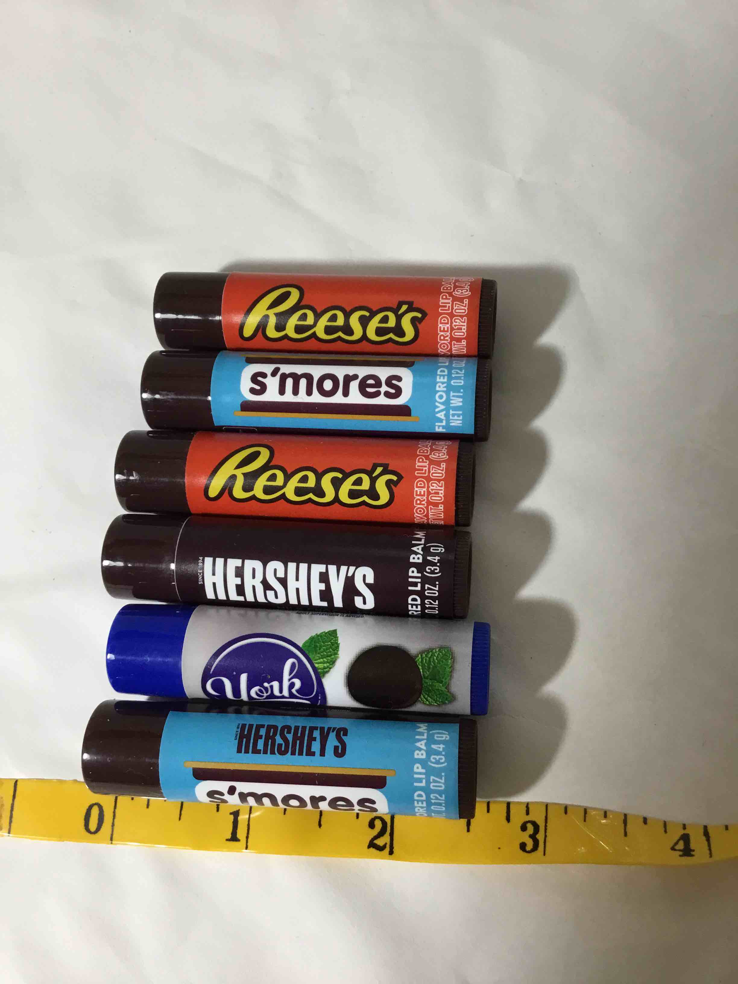 Hershey’s Chapstick, assorted flavors, six tubes total