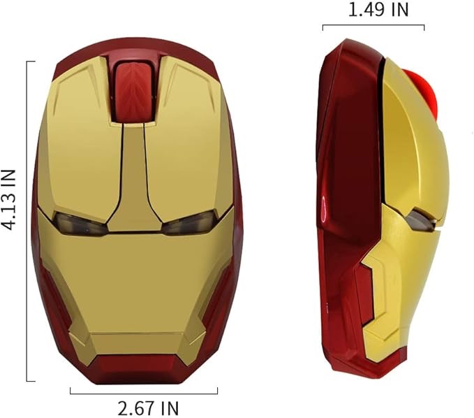 Condition photo showing As Is for Wireless computer mouse designed in the shape of Iron Man's mask