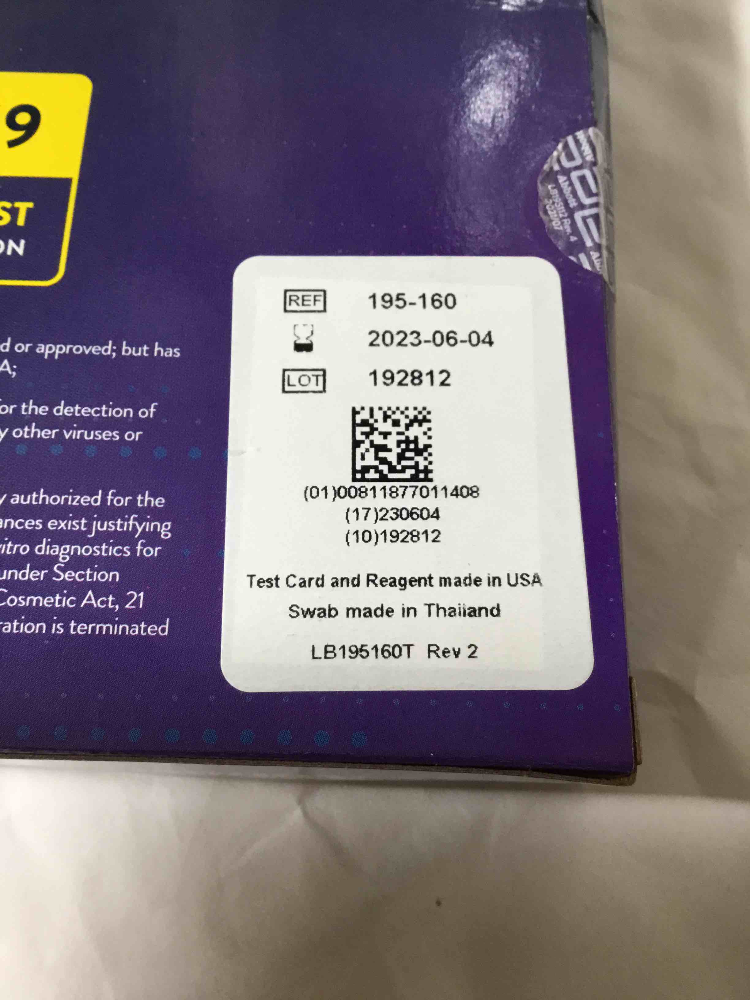 Condition photo showing As Is for BinaxNOW COVID?19 Antigen Self Test  1 Pack  Double  2-count  At Home COVID-19 Test  2 Tests