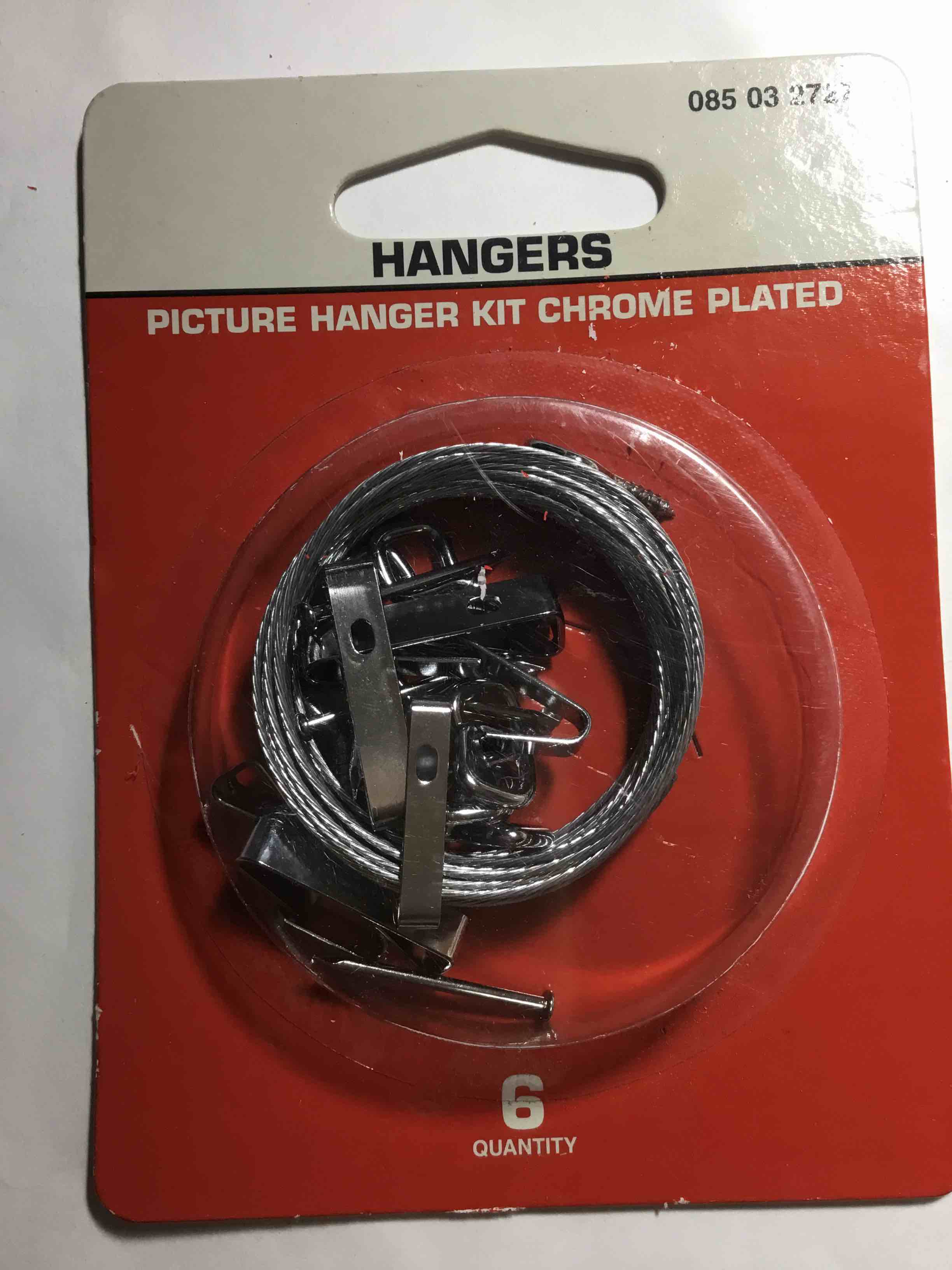Picture hanger kit with wire and hooks