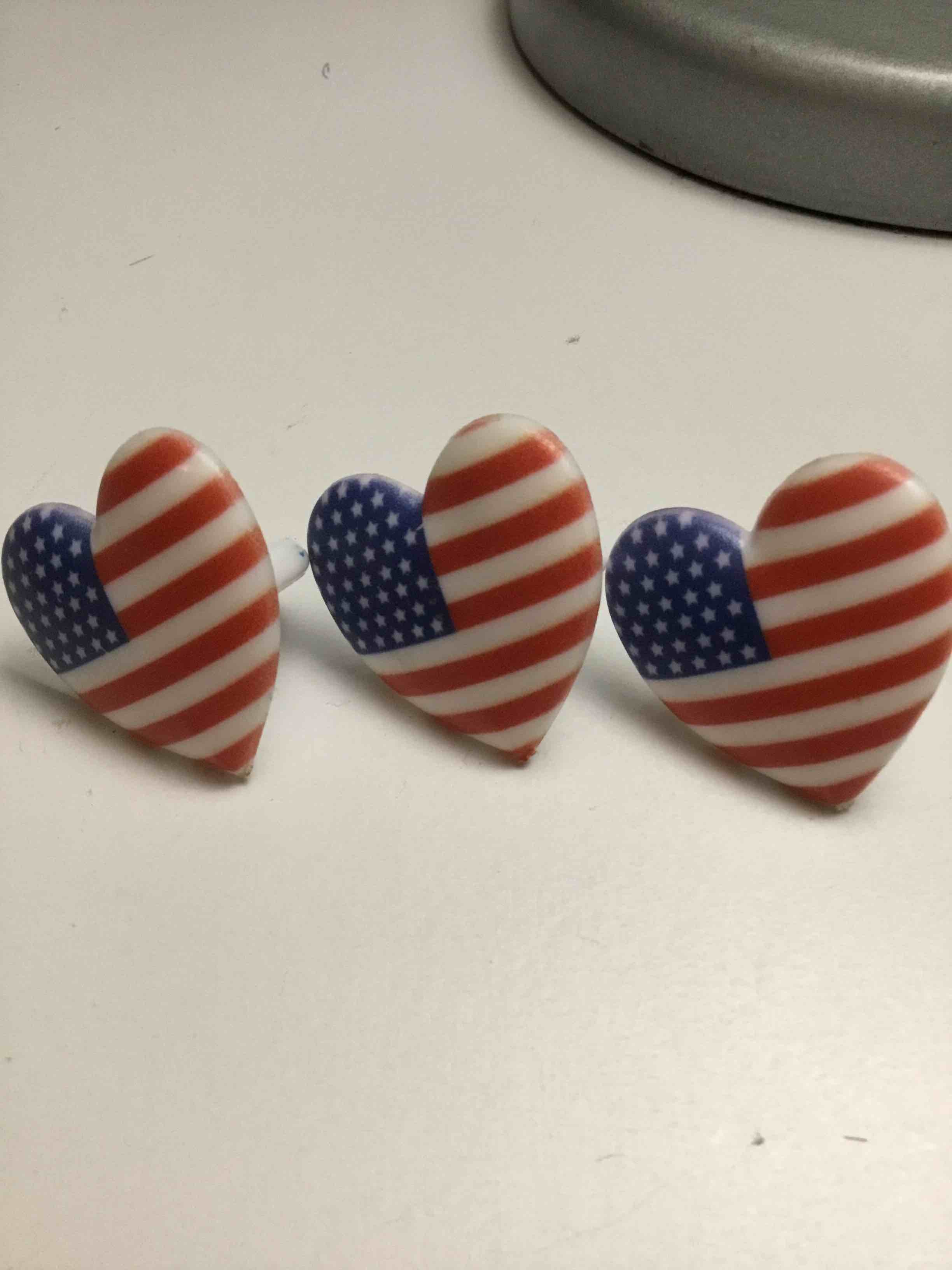 "I Love the USA" heart-shaped rings 