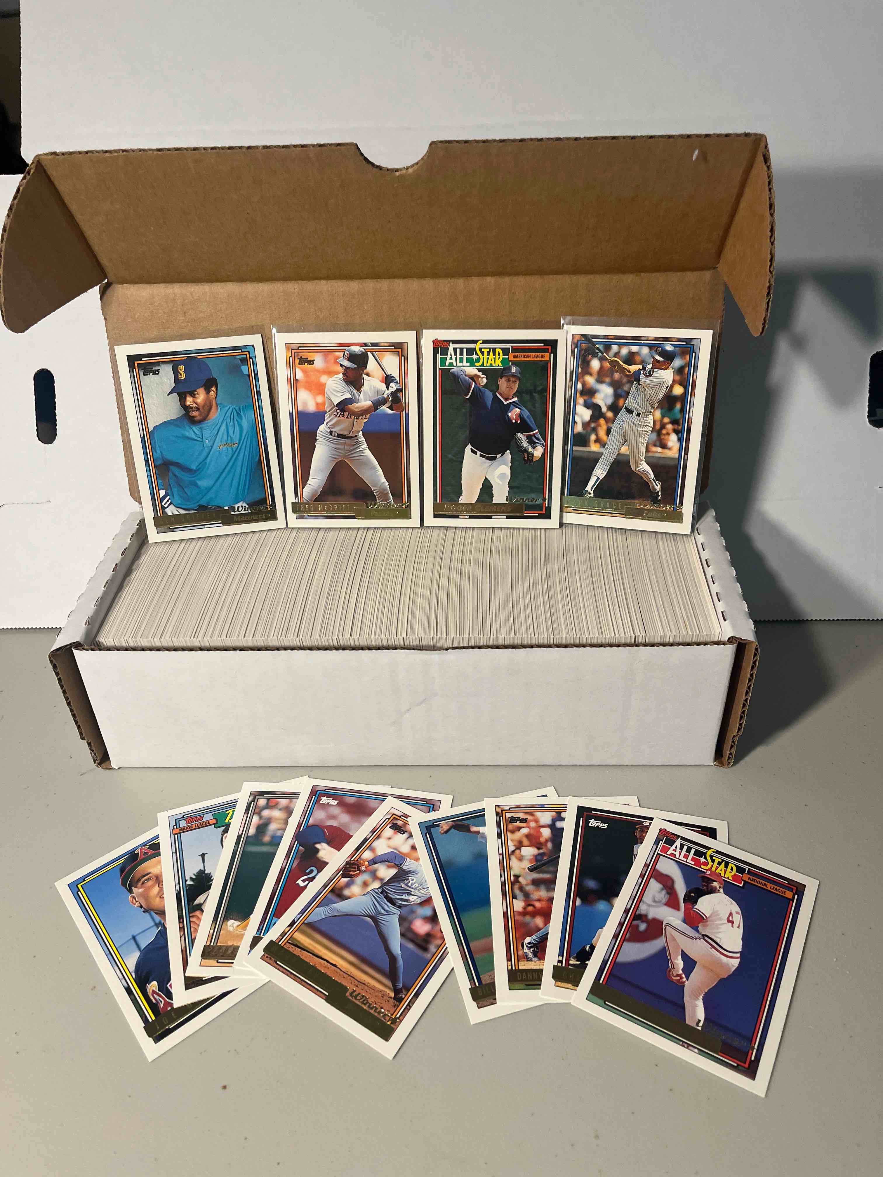 500+ ct. box 1992 Topps Gold Winner Baseball cards- Griffey, Clemens, HOFs and Draft Picks- All NM+ 