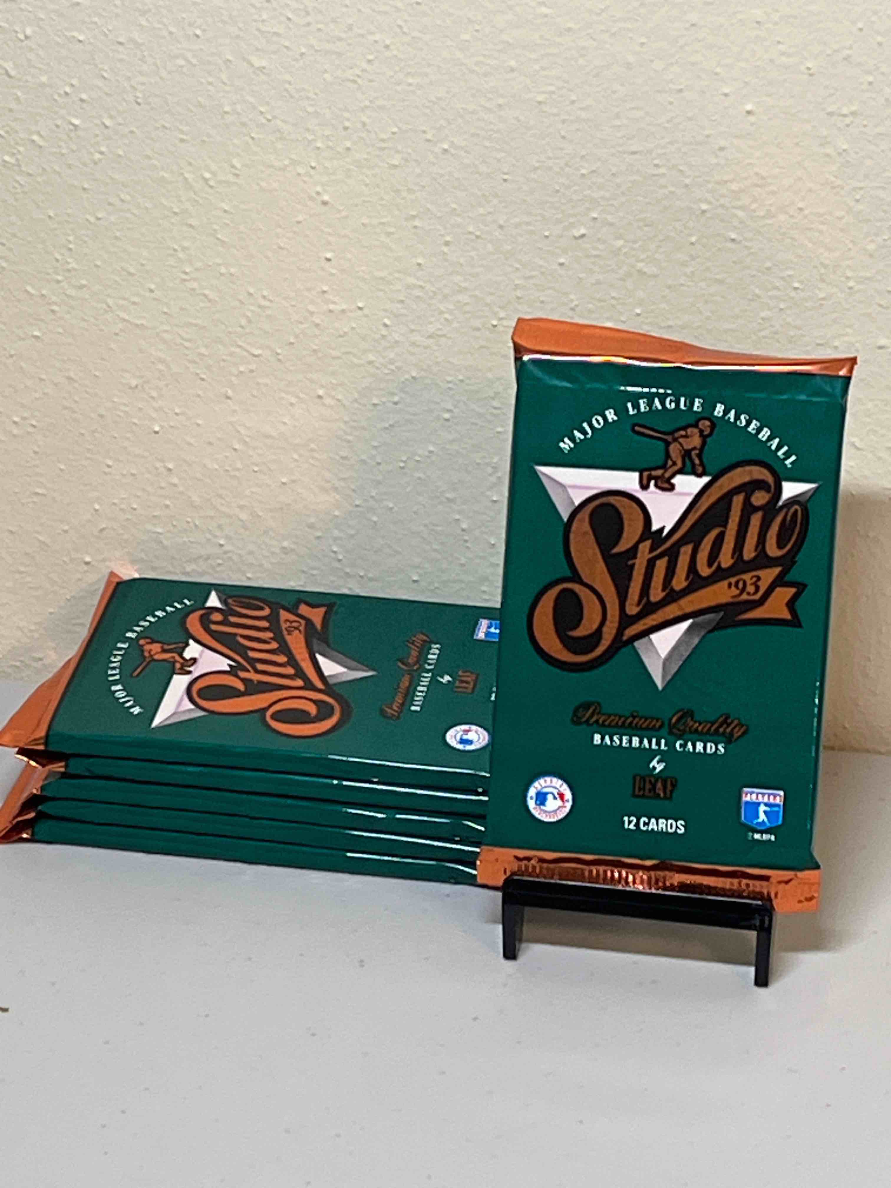 (6) Sealed 1993 Leaf Studio Baseball Cards- Sealed Packs! Short Checklist Loaded with Stars and HOFs! Look for Gold Signature SP Cards!