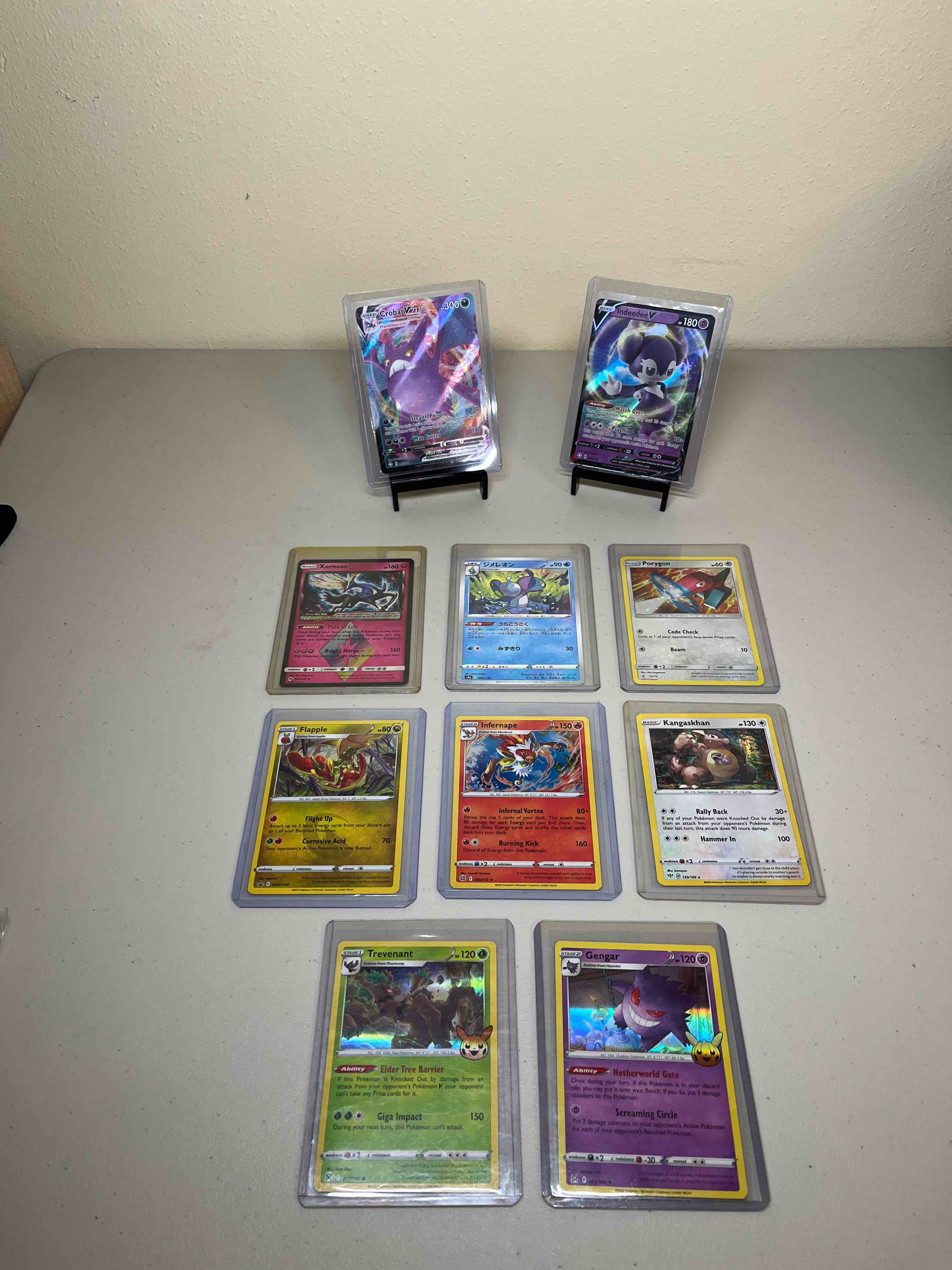 (10) Rare Pokémon Cards- Full Art V and VMAX cards, Rare Holos Including 2017 Xerneas Prism Star and 2018 Porygon Confetti Holo!! Excellent to Mint Condition!