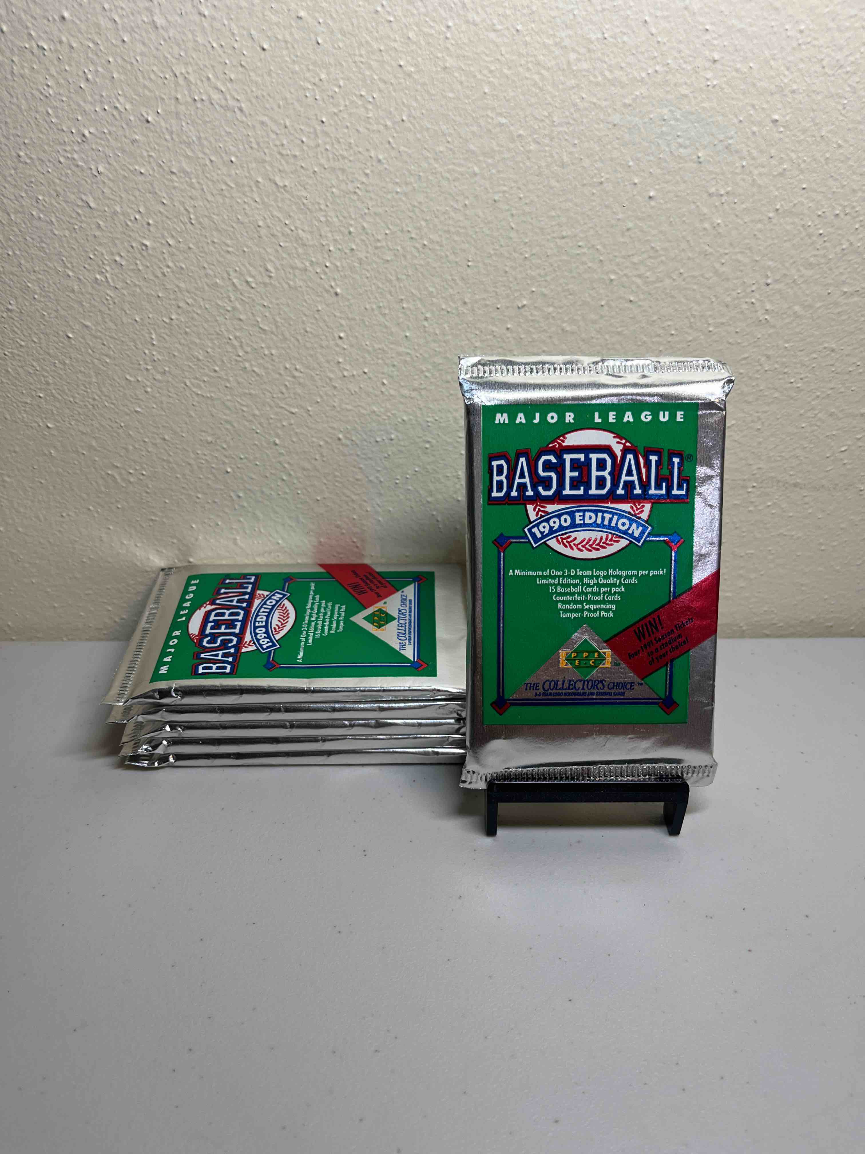 (6) Sealed 1990 Upper Deck Baseball Card Packs- Sealed Packs! Look for Ken Griffey Jr. and More!