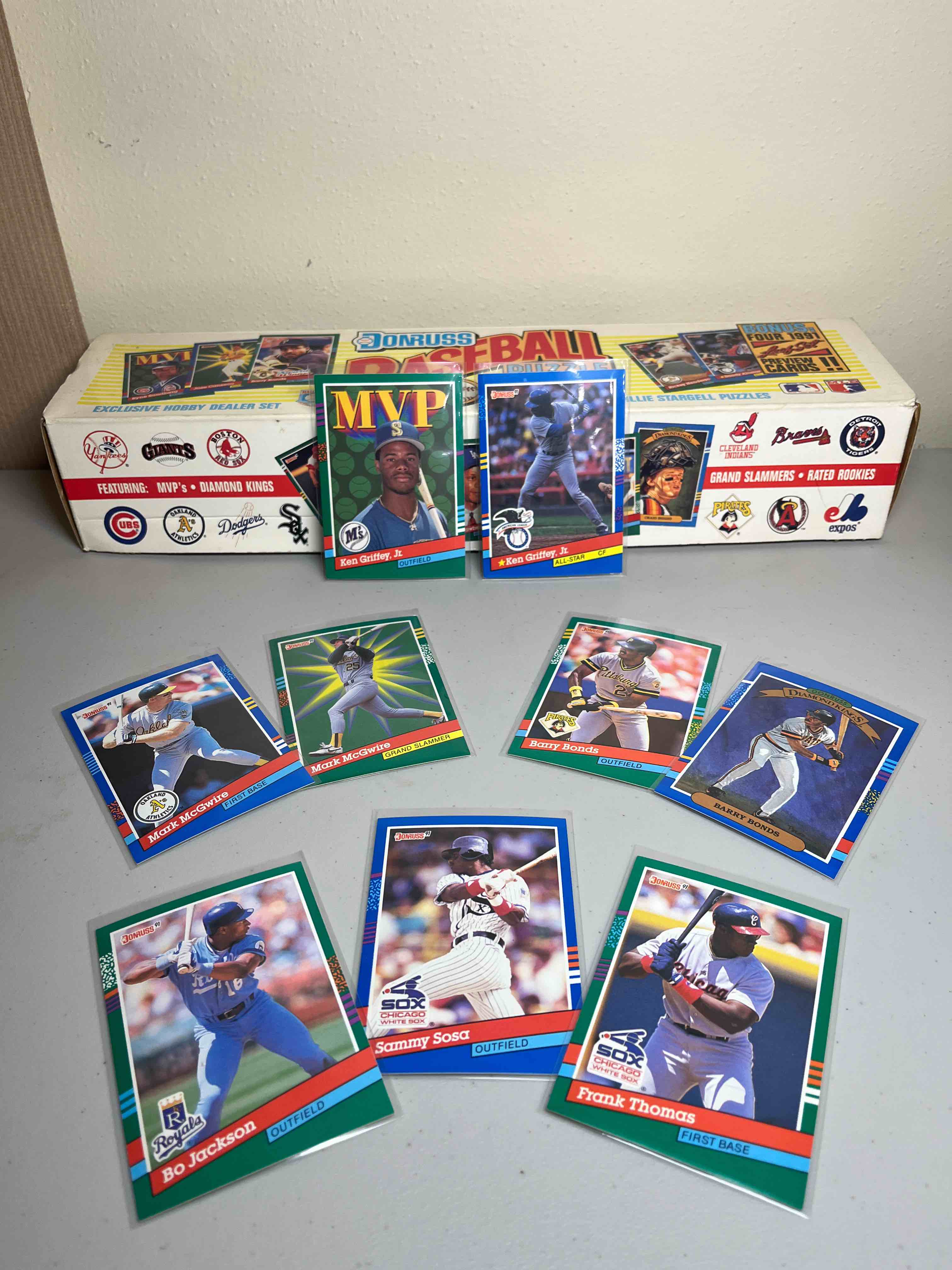 1991 Donruss Baseball Card Set- Exclusive Hobby Dealer Set- Featuring MVPs, Diamond Kings, Grand Slammers, Rated Rookies- Ken Griffey Jr., Barry Bonds, Mark McGwire!!