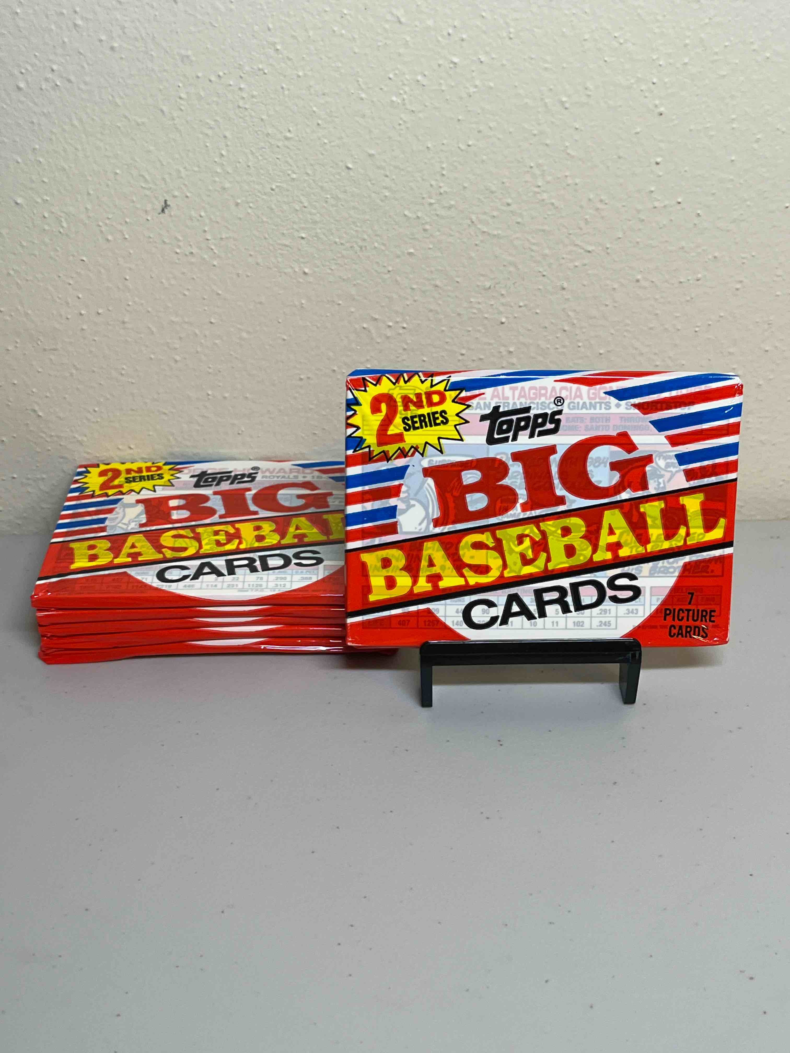 (6) Sealed 1988 Topps BIG Baseball Cards- Sealed Packs! Really Nice Condition for almost 40 years old! Look for your favorite players from the 1980’s!
