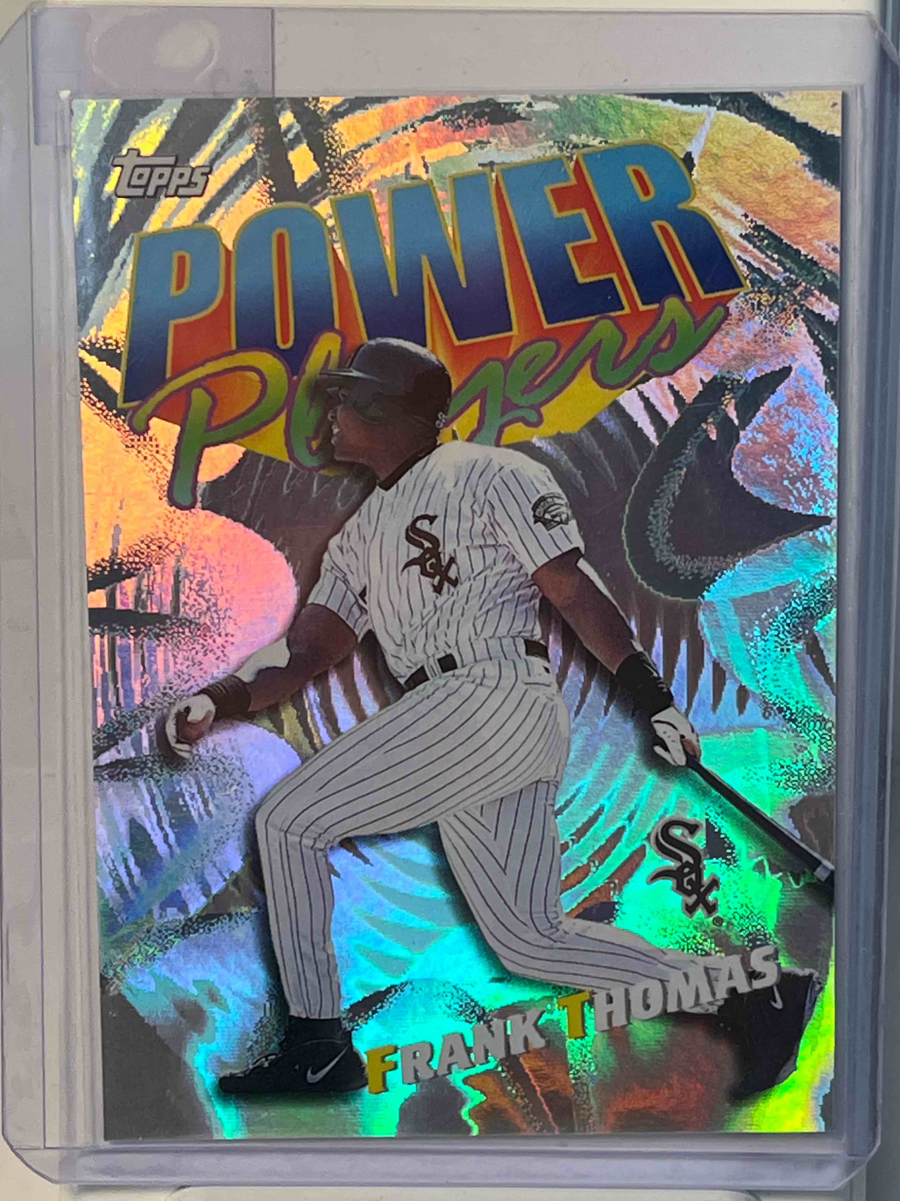 1999 Topps Frank Thomas Power Pros #P13- MLB Chicago White Sox- Toploaded. Rare Insert! Look at that shine!!
