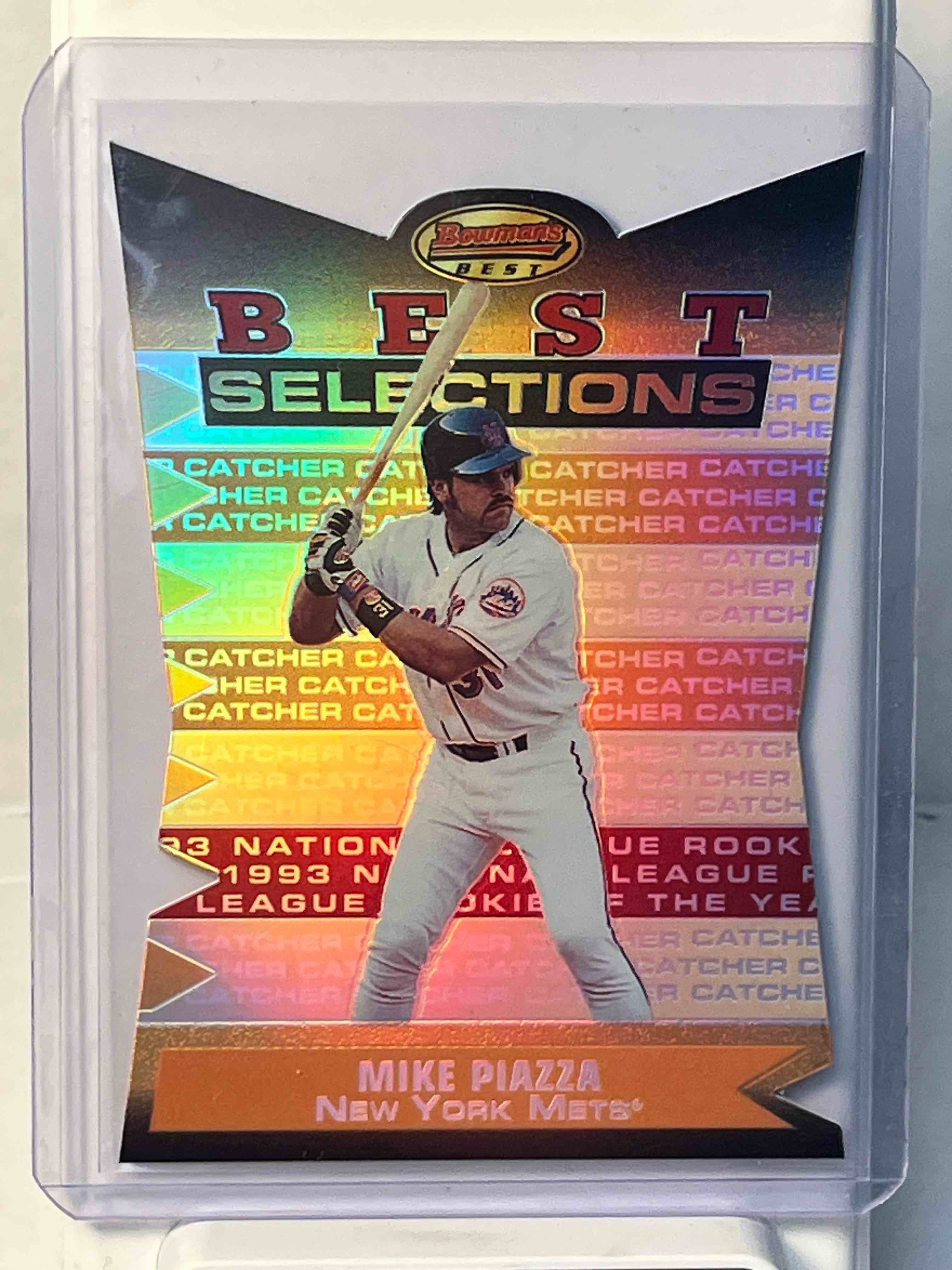 2000 Topps Baseball Mike Piazza Bowman’s Best Selections Gold Die-cut- MLB New York Mets- Toploaded. Sweet Card!!