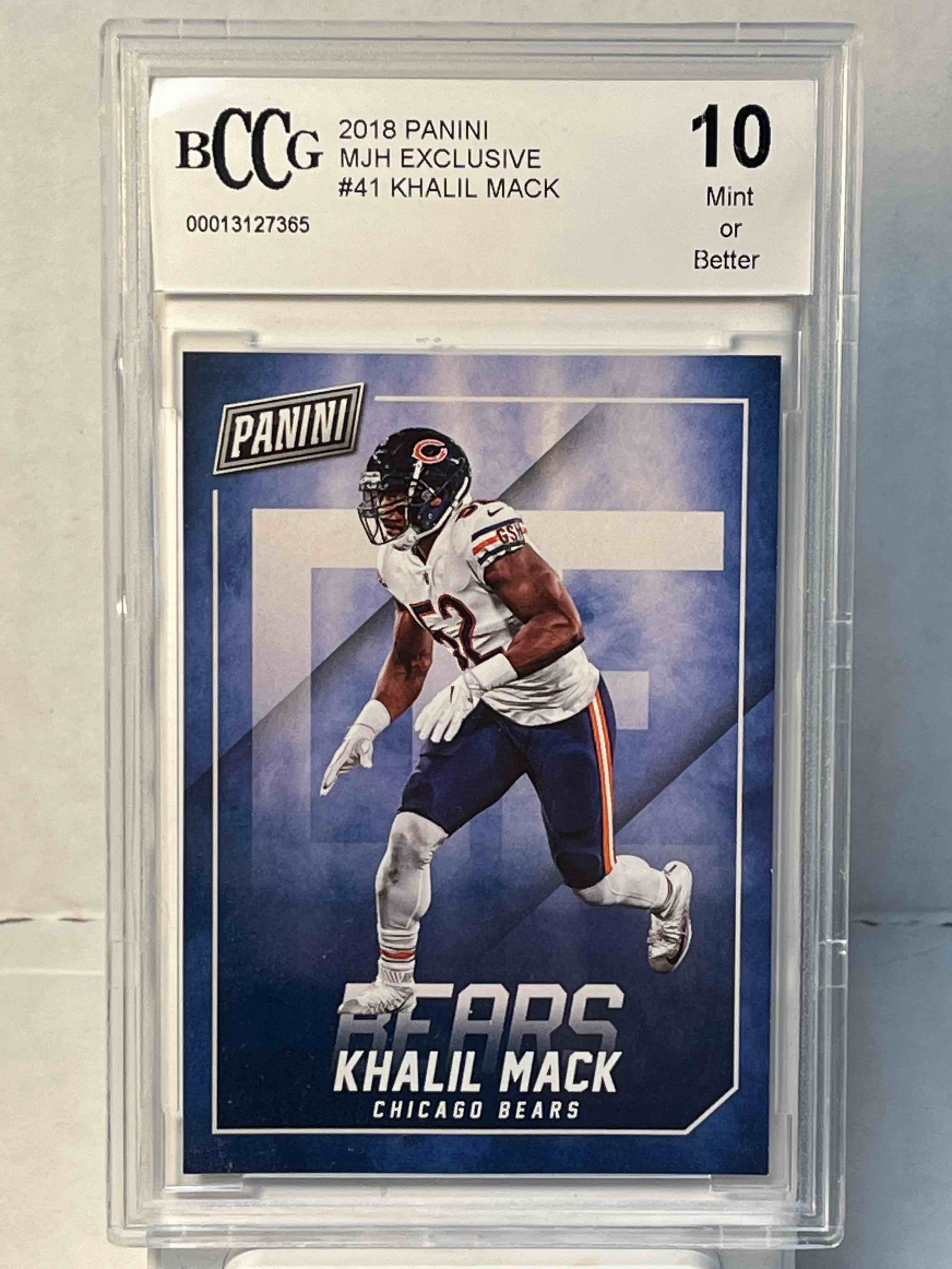 2018 Panini Football Khalil Mack MJH Exclusive #41- Graded BCCG 10- NFL Chicago Bears. Rookie Year Card!