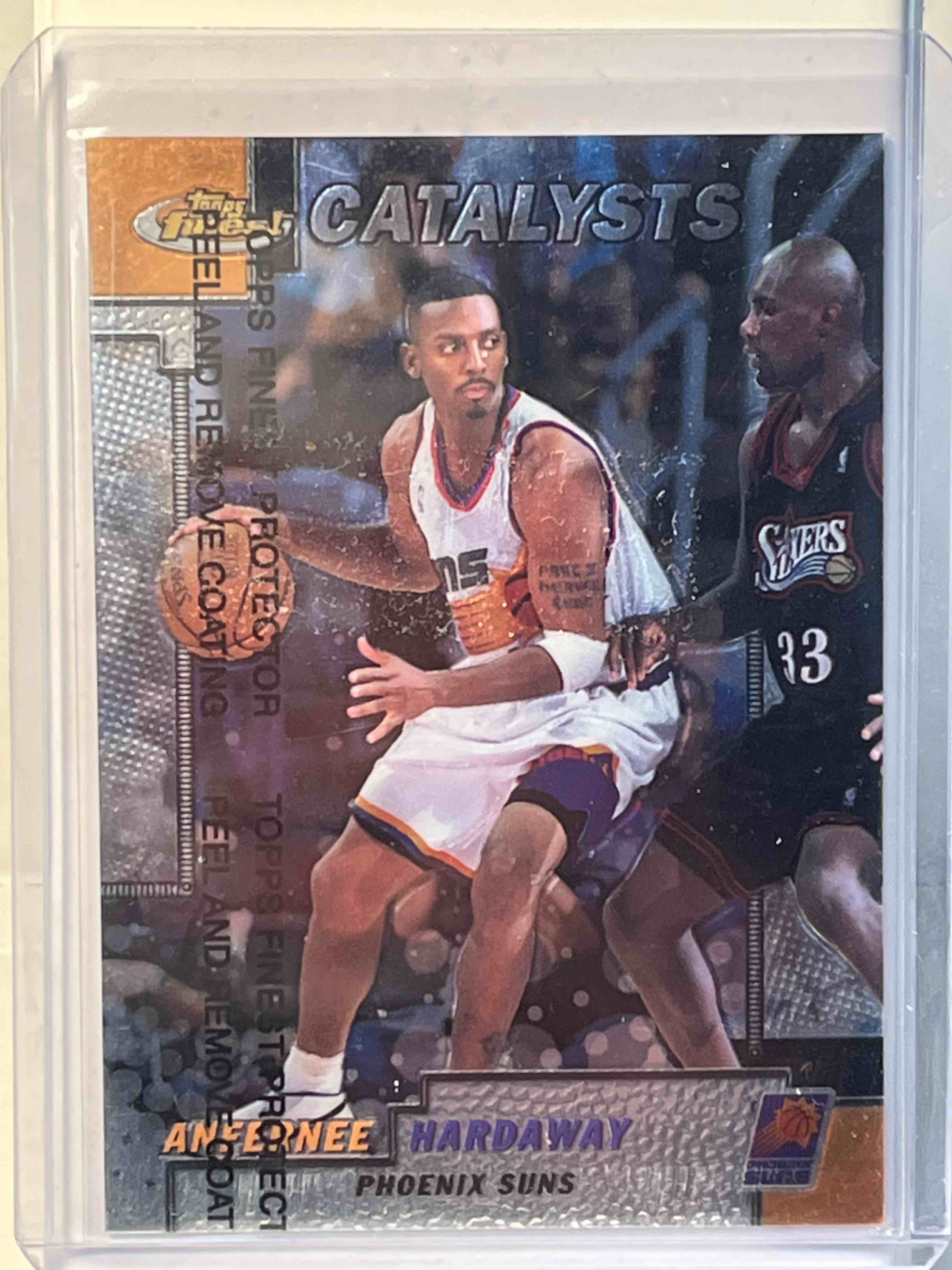 1999-00 Topps Finest Anfernee Hardaway Catalysts w/ Coating- NBA Phoenix Suns / Orlando Magic- Toploaded. Must have card for a Penny Hardaway fan!!