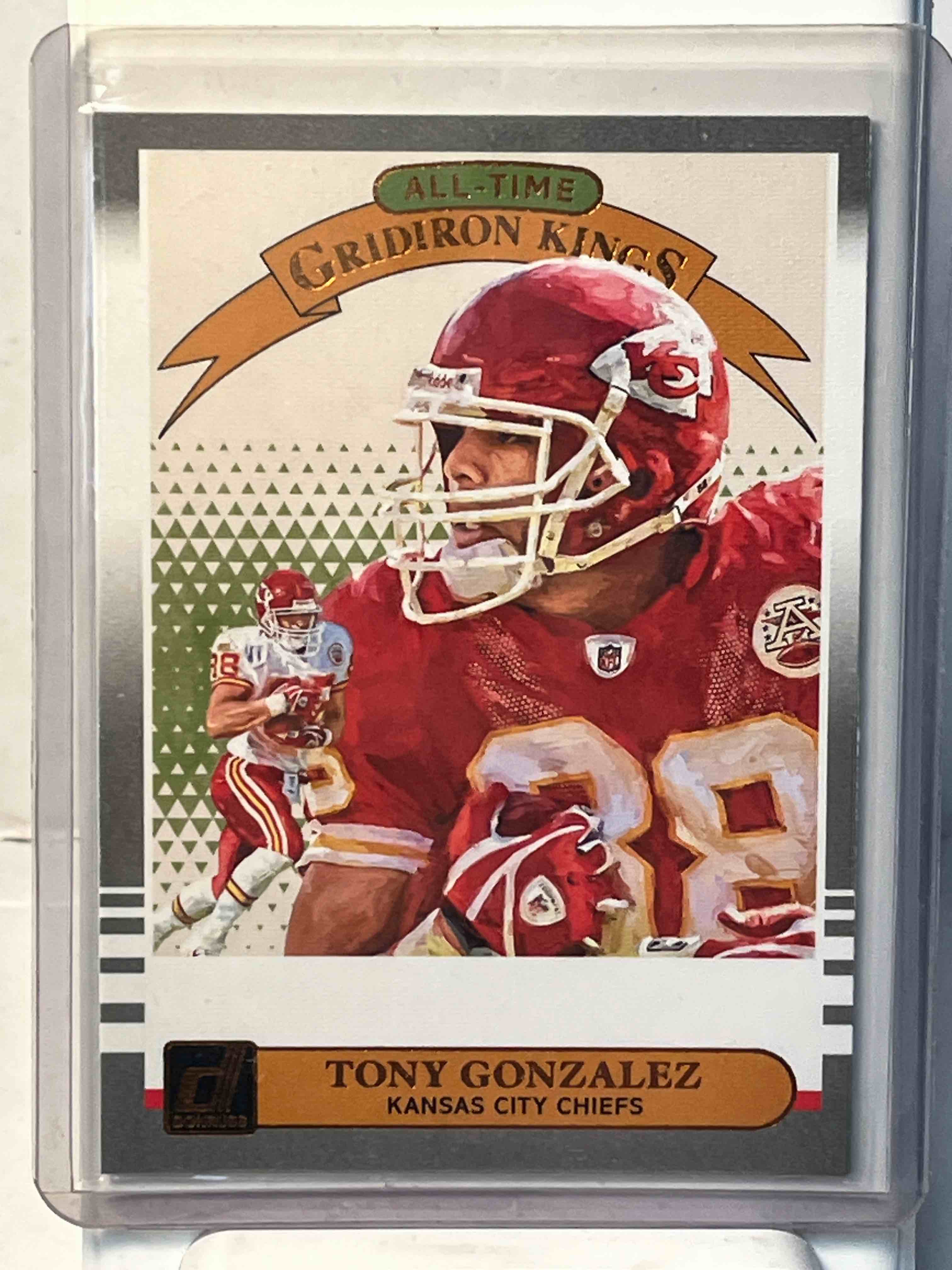 2019 Panini Donruss Football Tony Gonzalez All Time Gridiron Kings #AGK-11- NFL Kansas City Chiefs- Toploaded. 