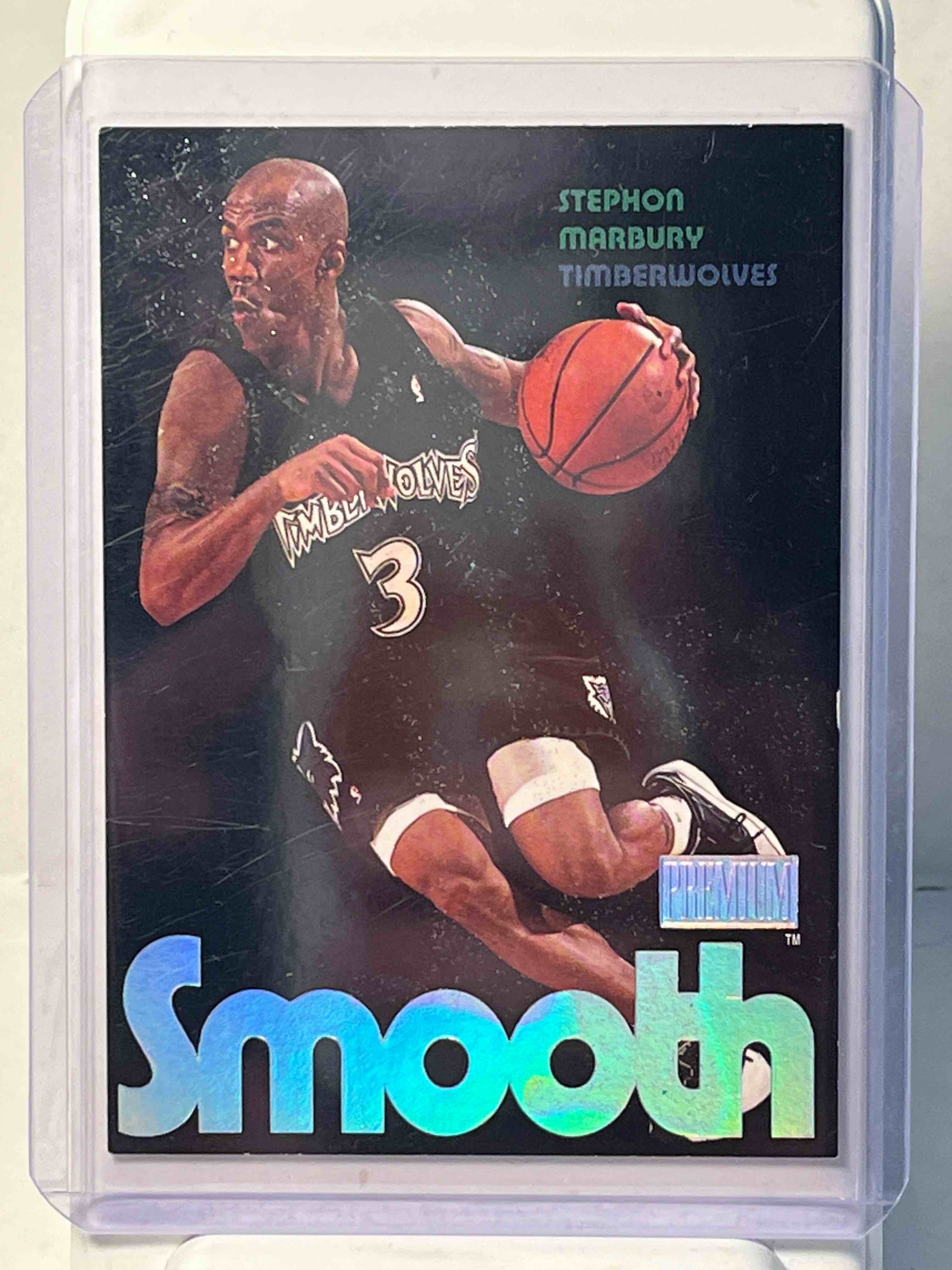 1998-99 Skybox Premium Stephon Marbury Silky Smooth #1of15SM- NBA Minnesota Timberwolves- Toploaded. Super Tough and Rare 90’s Insert!!