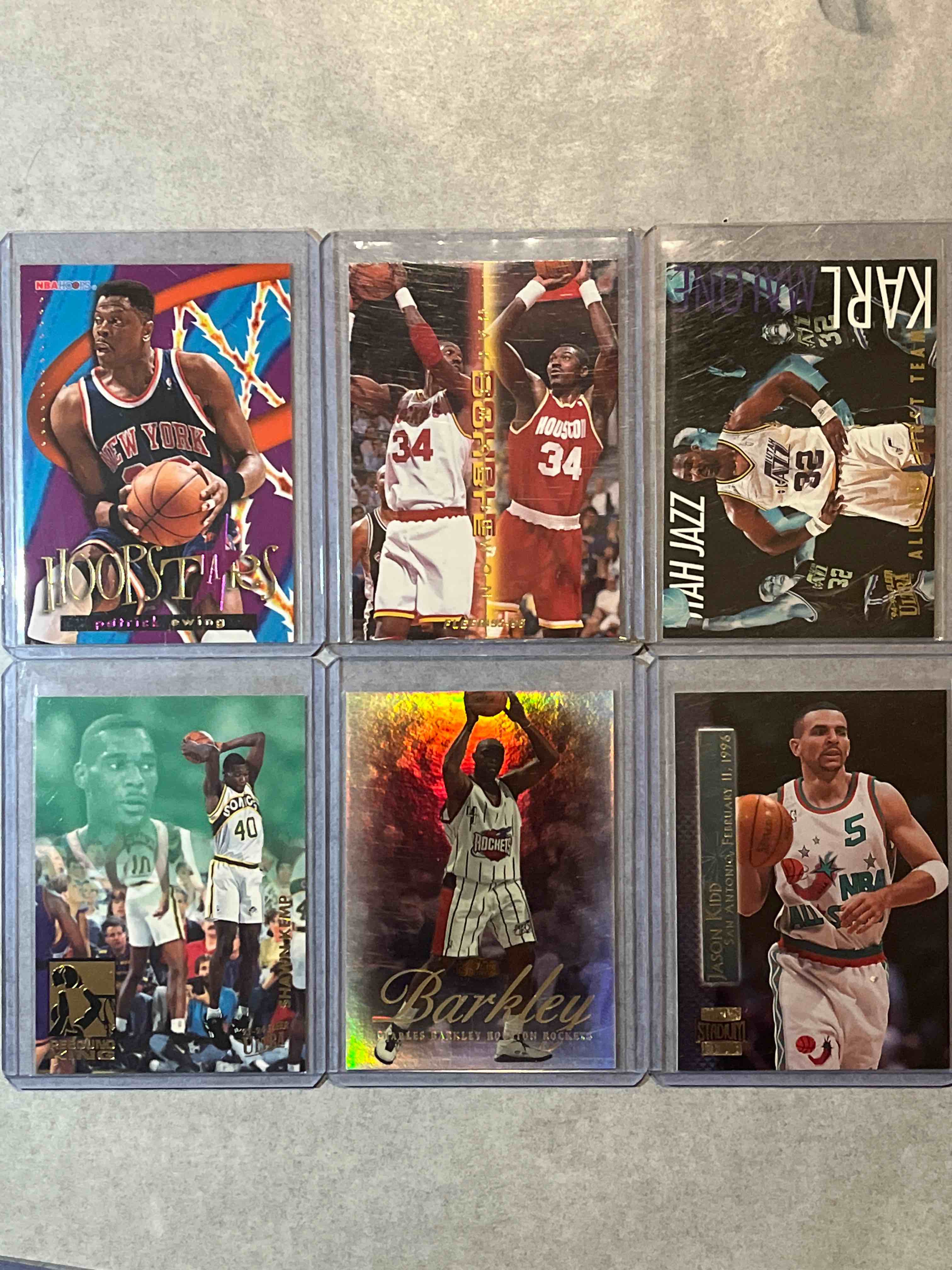(6) Card Lot 90’s Superstar Basketball Cards- Inserts & Parallels- Fleer Ultra & Topps Stadium Club!! Shawn Kemp, Patrick Ewing, Charles Barkley & More!!
