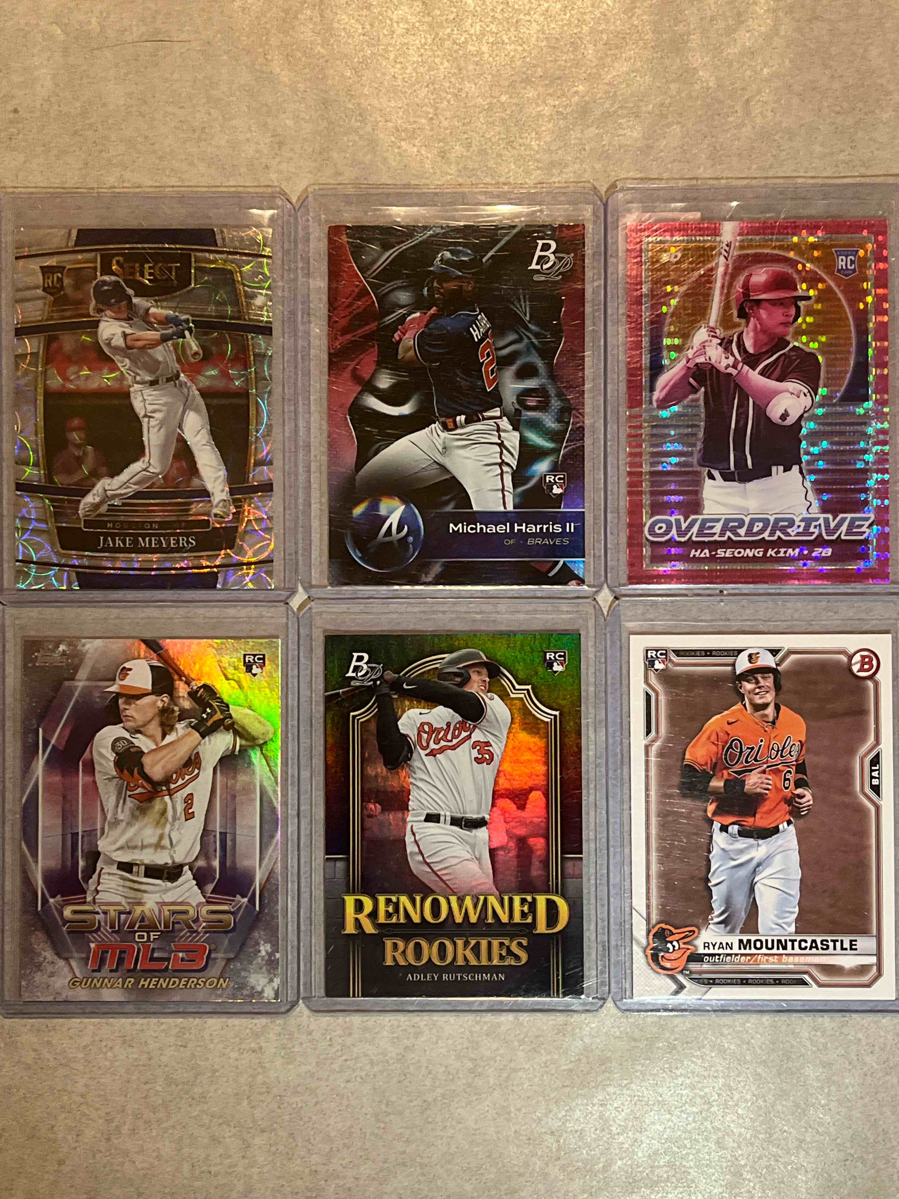 (6) Card lot Modern Baseball Cards Rookies Inserts & Parallels- Bowman Platinum, Panini Select & Topps! Gunnar Henderson, Adley Rutschman, Michael Harris Jr & more!!
