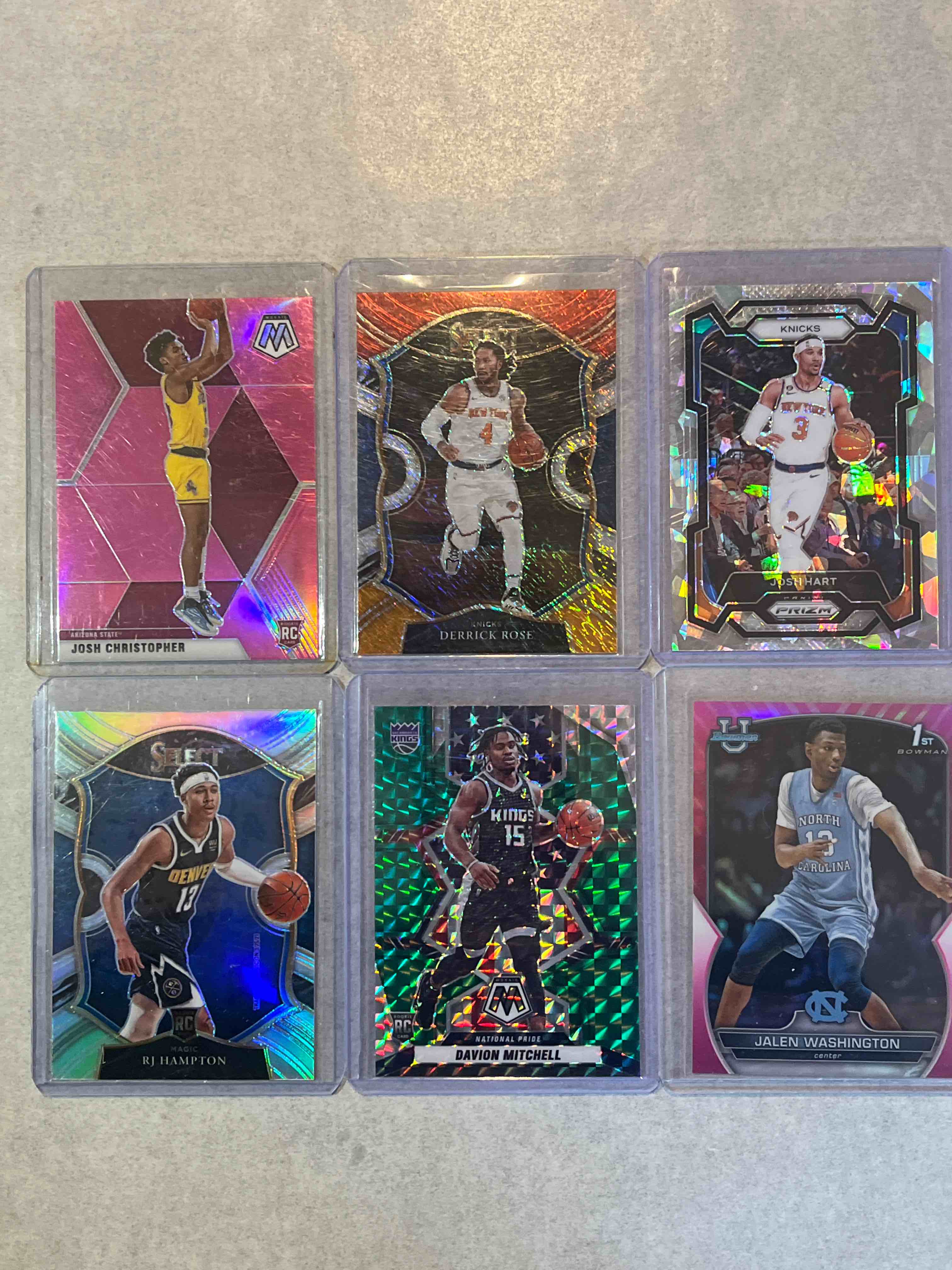(6) Card lot Modern Basketball Cards- Stars & Rookie Parallels- Panini Mosaic Prizm & Select! Select Tri-Color Derrick Rose & more!!