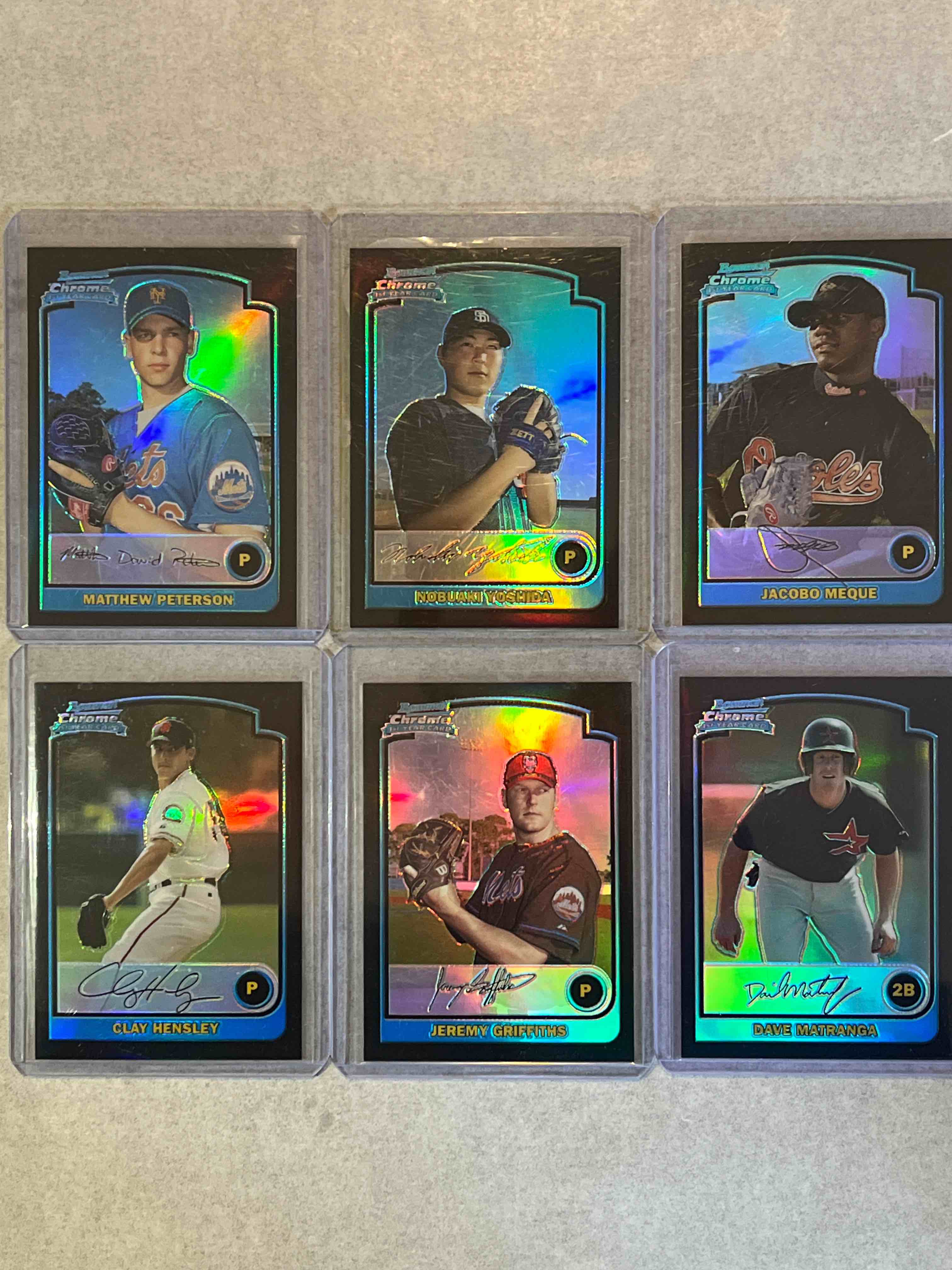 (6) Card lot 2003 Bowman Chrome 1st Year Card Refractors!! Rare 1sr Year Refractor Lot!!!