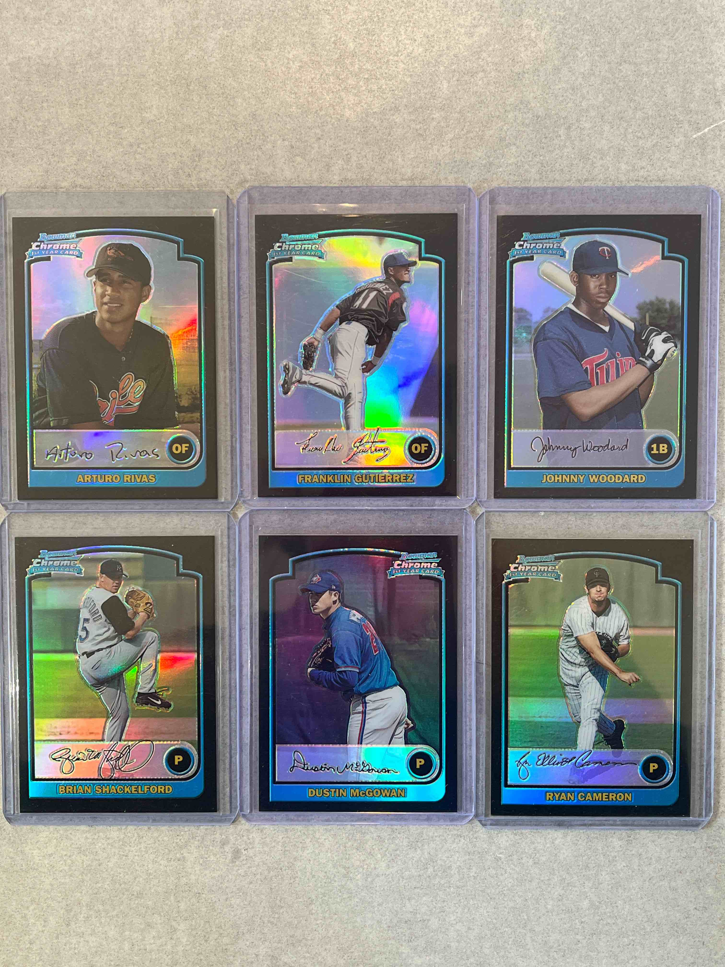 (6) Card lot 2003 Bowman Chrome 1st Year Card Refractors! Rare 1st Year Refractor Lot!!