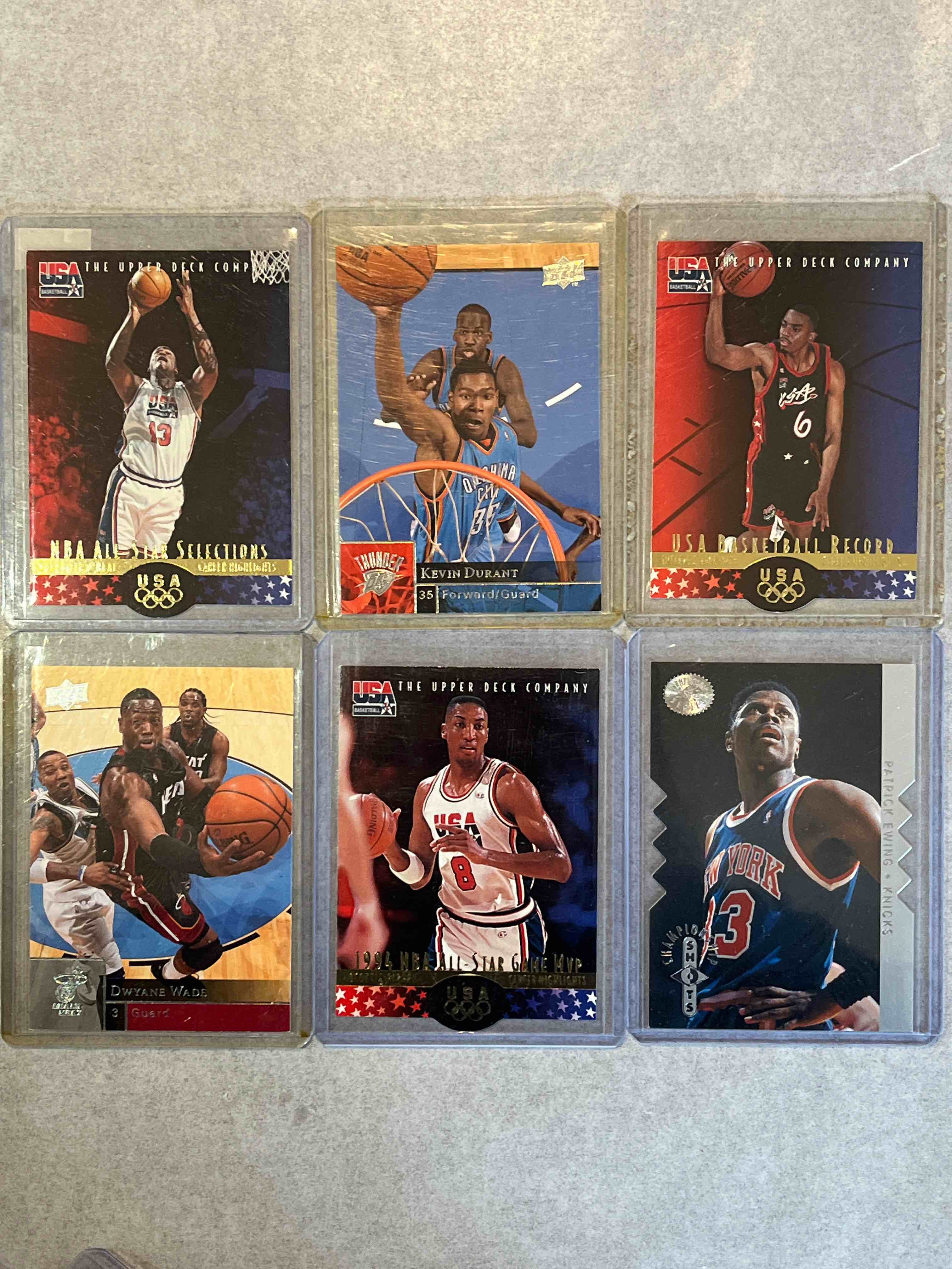 (6) Card lot 90’s & 00’s Basketball Cards- Upper Deck SP Stars & Die-cuts Lot! Kevin Durant & Dwayne Wade! USA Shaquille O’Neal & Anfernee Hardaway!! More!