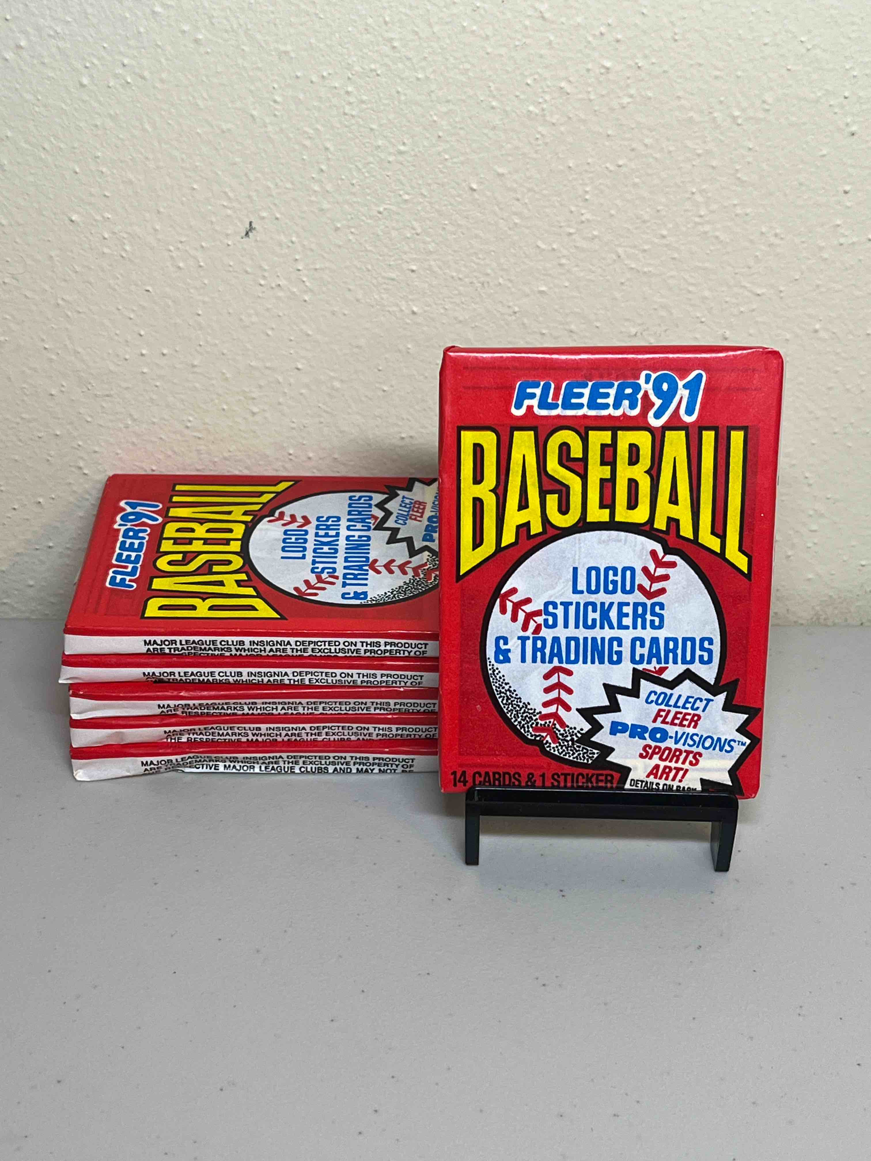 (6) Sealed 1991 Fleer Baseball Cards- Sealed Packs! Look for Ken Griffey Jr. and 2nd Year Frank Thomas!! Randomly Inserted Pro-Visions Art Cards!! 